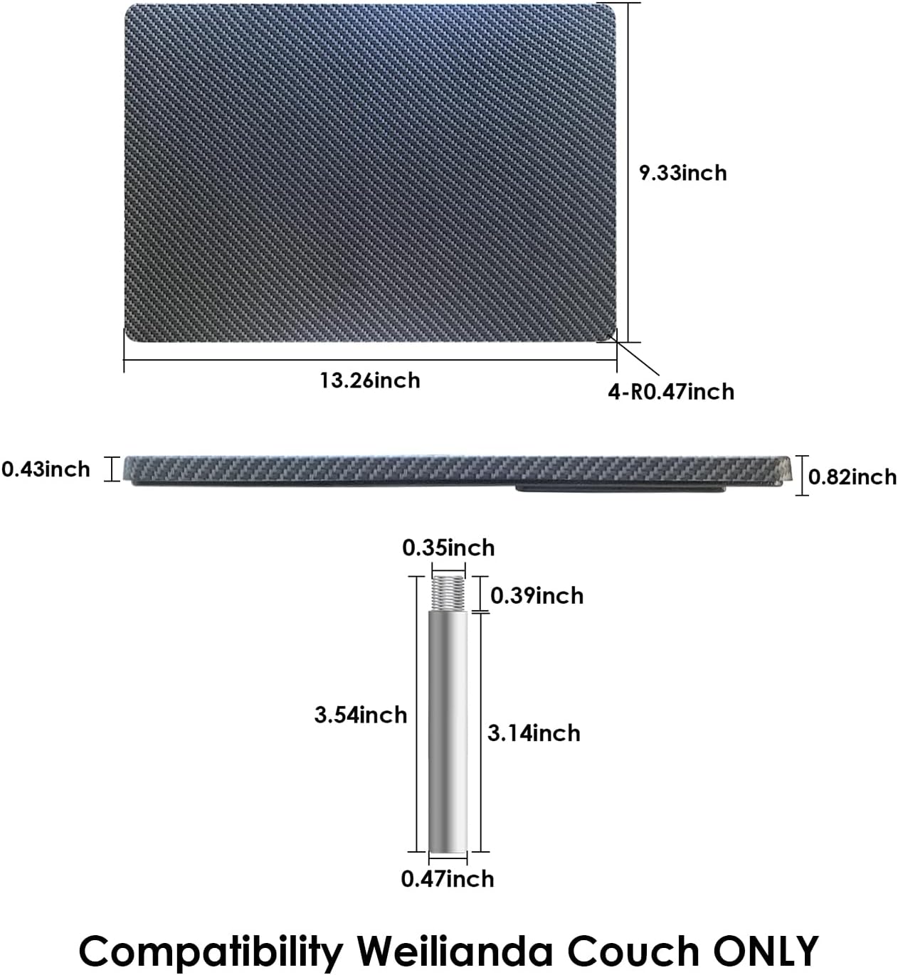 Home Theater Seating Series Swivel Tray Table Couch Carbon Fiber Pattern