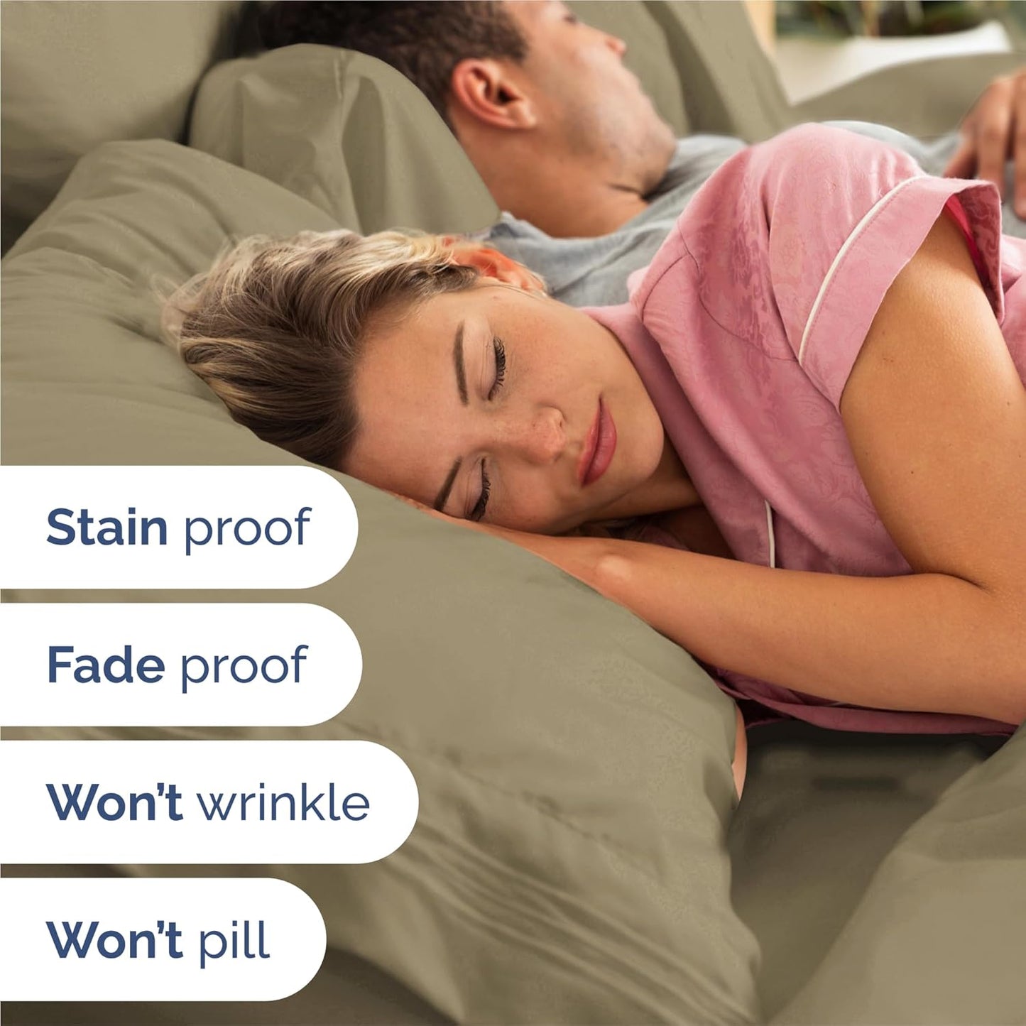 Split King Size 5 Piece Sheet Set - Comfy Breathable & Cooling Bed Sheets Set - Hotel Luxury Bedding for Women, Men, Kids, Teens, Boys & Girls - Deep Pockets, Soft and Wrinkle Free - Oeko-Tex - Khaki