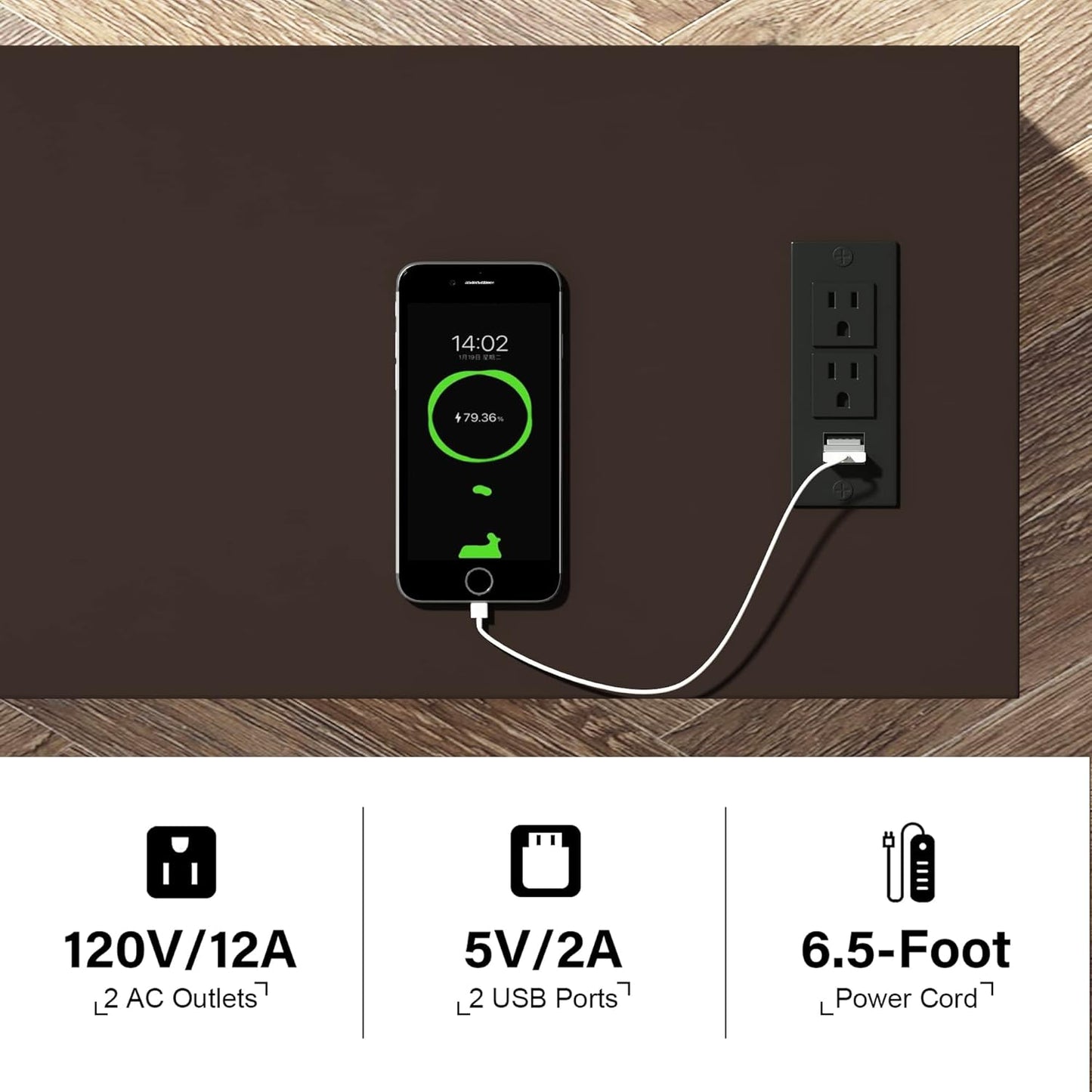 ChooChoo Narrow End Table with Charging Station, Side Table Living Room with USB Ports & Power Outlets and Hidden Drawer, 3-Tier Skinny Nightstand with 2 Open Storage Shelves For Small Place(Espresso)