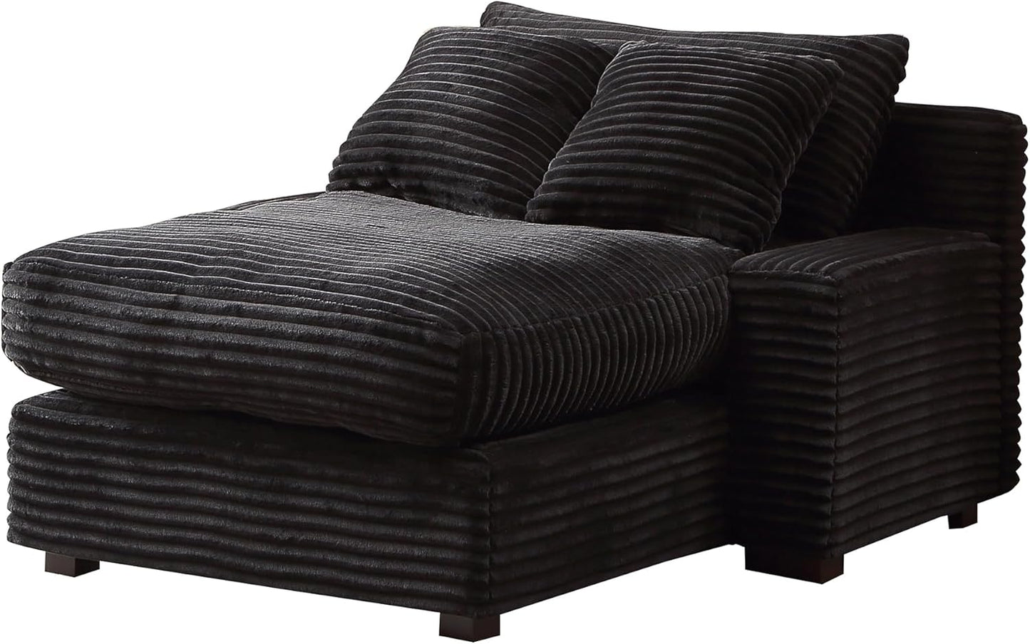 48.8" W Oversized Chaise Daybed Lounge Sleeper Chair Bed for Living Room Reading Bedroom, Indoor Cloud Chaise Sofabed Plush Corduroy Upholstered Sleeper Couch W/3 Pillows for Home/Apartment