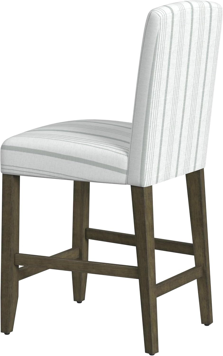 HomePop Curved Back 24" Barstool - Dove Gray Stripe