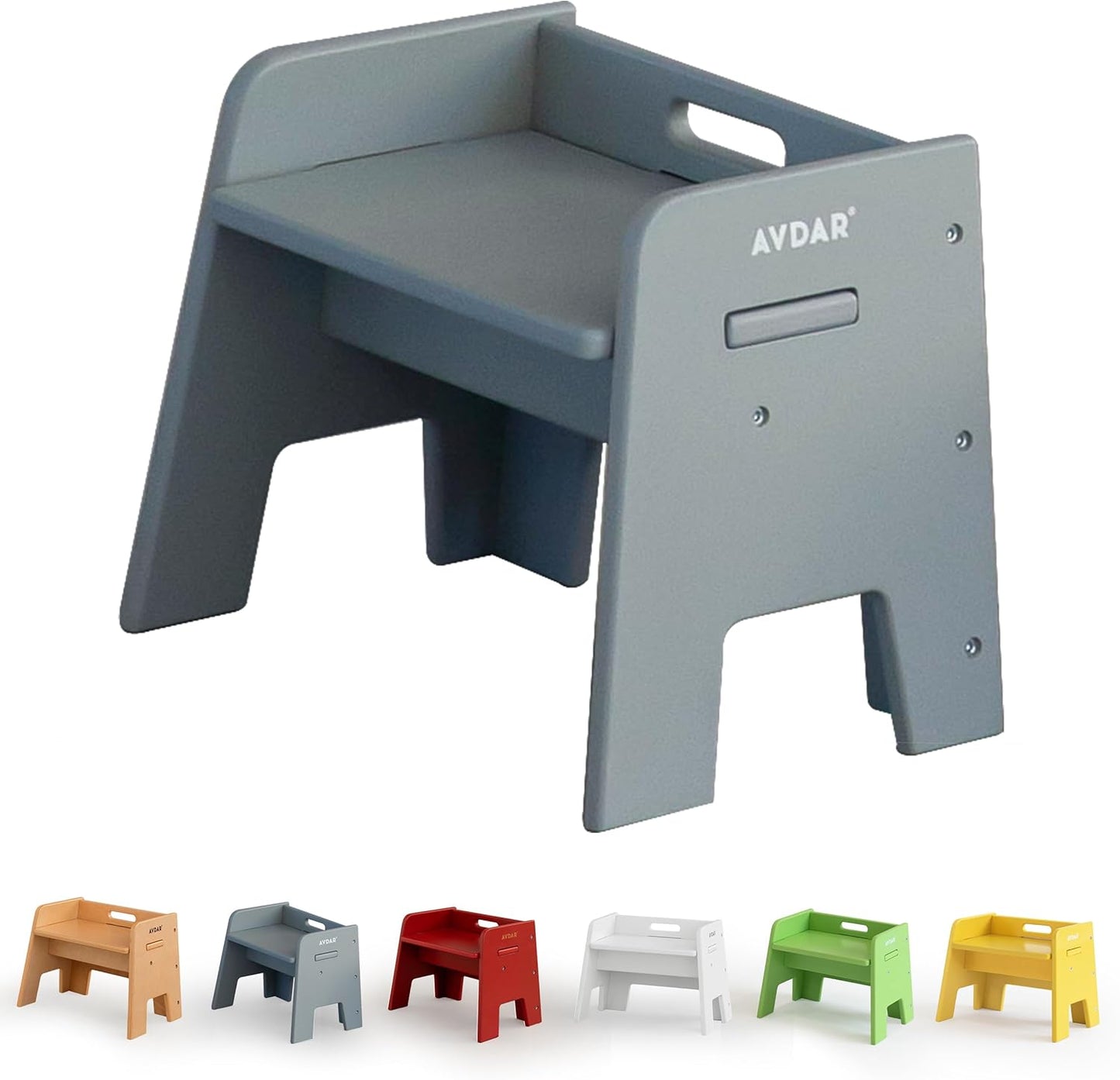 Wooden Step Stool for Kids, 14” One Step Stool for Toddlers, Heavy Duty Non-tip Non-Slip for Bedroom/Kitchen