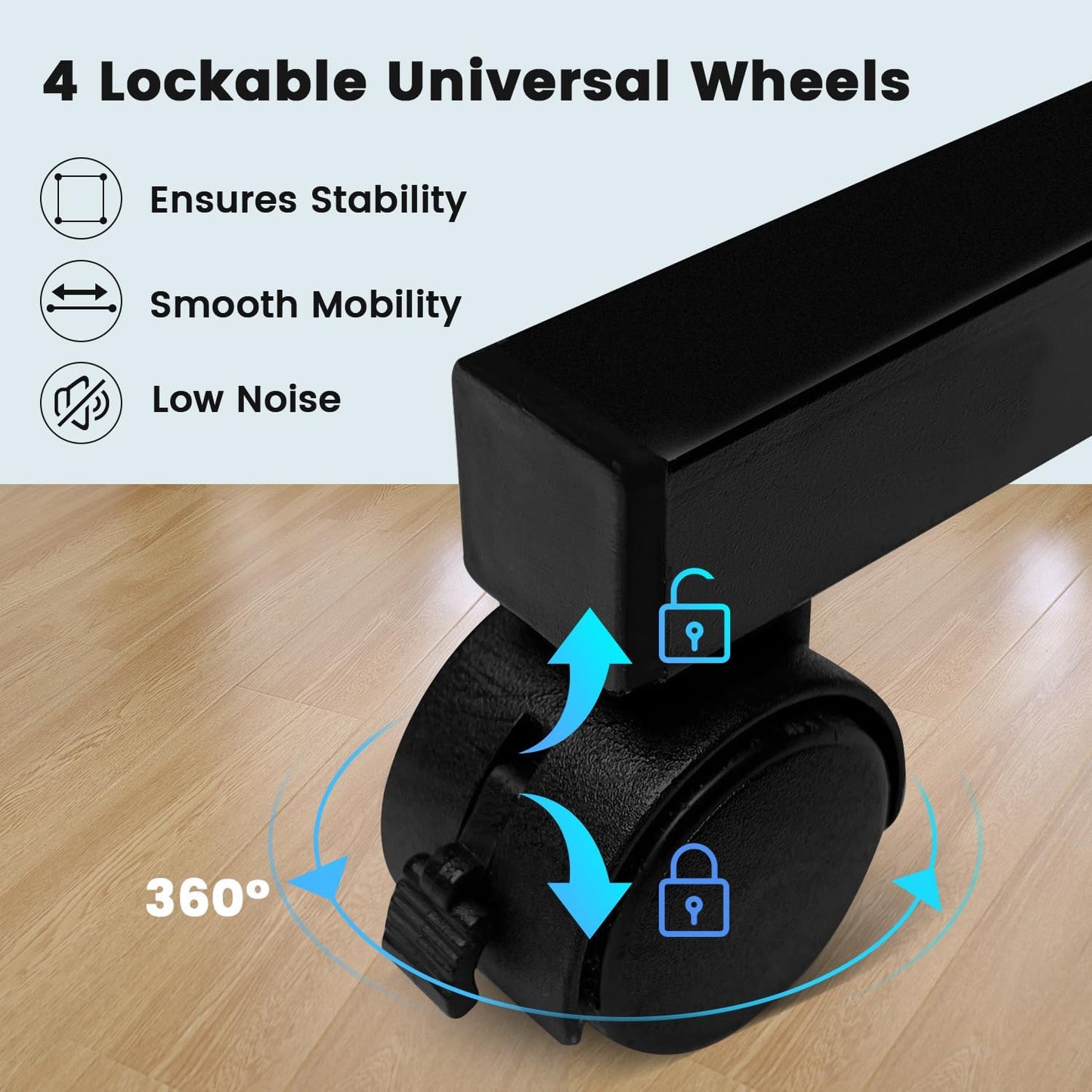 MAYOLIAH Indoor Room Divider 2 Large Panels on Wheels, 142”W x 75”H Rolling Privacy Screen W/Cover Strip, Portable Wall Divider for Home Office Partition, Grey