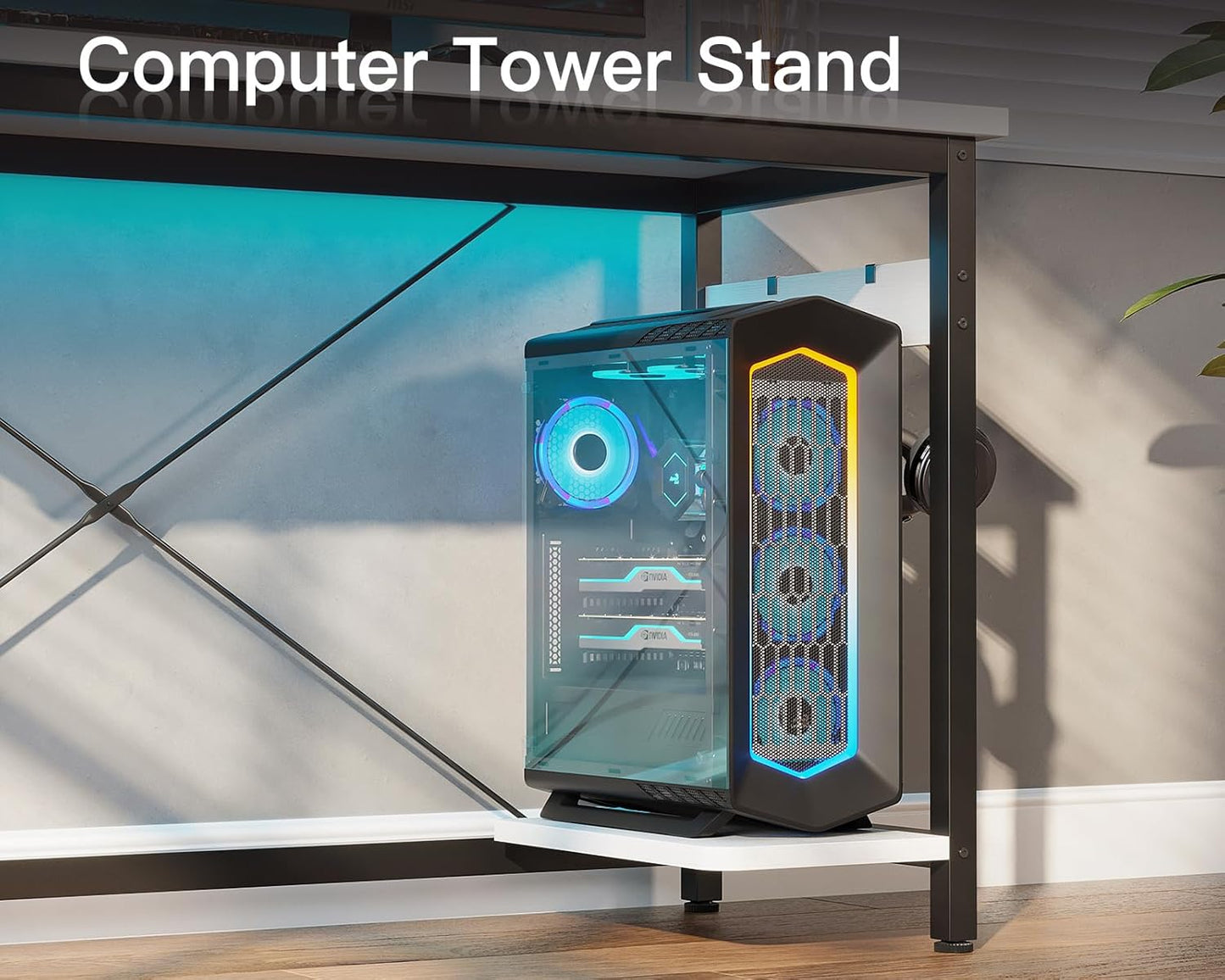 Coleshome 66" L Shaped Gaming Desk, L Shaped Desk, Computer Desk, Gaming Desk, Writing Desk, Home Office Desk, White