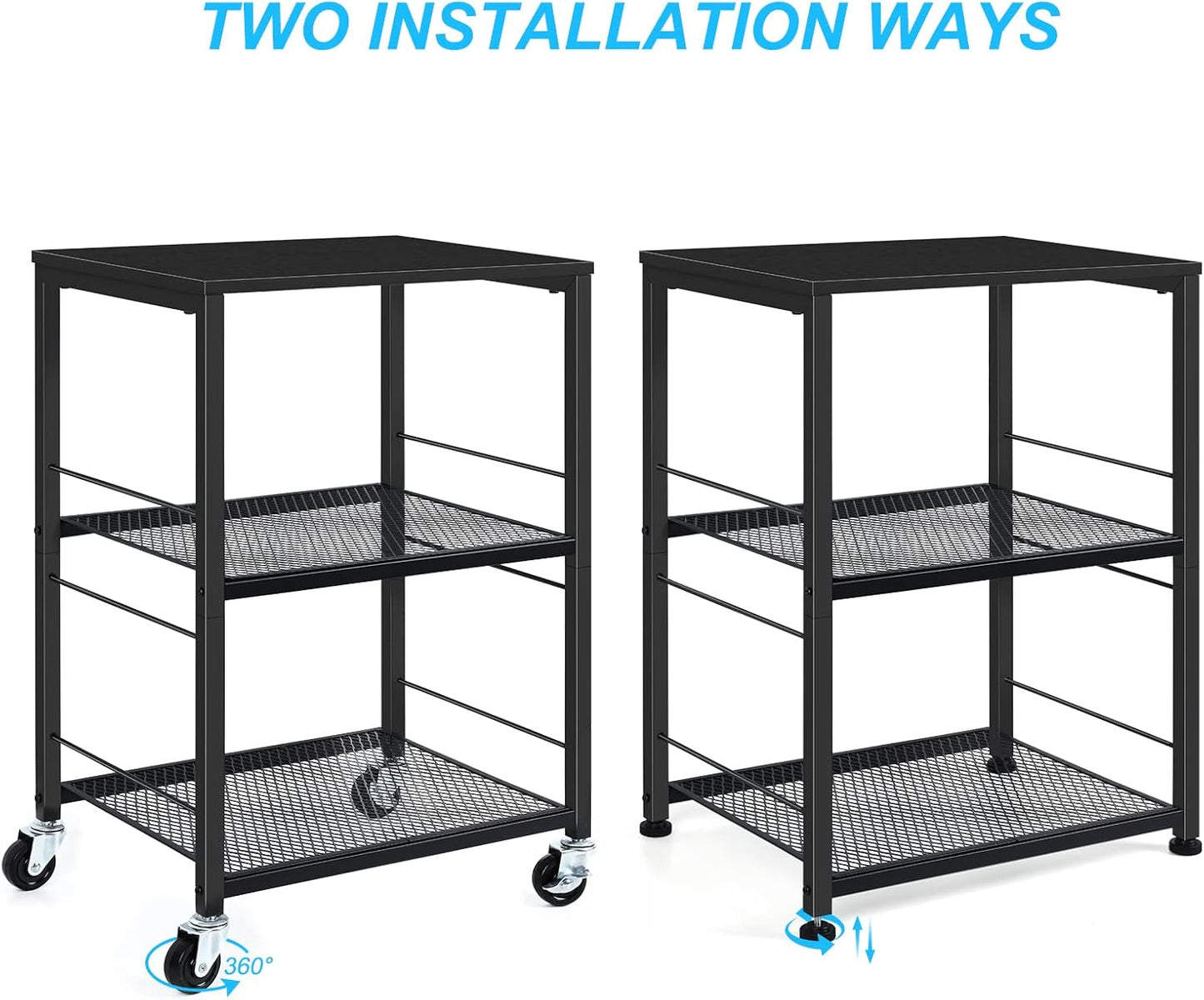 OYEAL Black Night Stand Industrial End Table with Storage Shelf Narrow Side Table for Small Spaces, Farmhouse Bedside Table for Living Room Bedroom, Stable Metal Frame (Black)