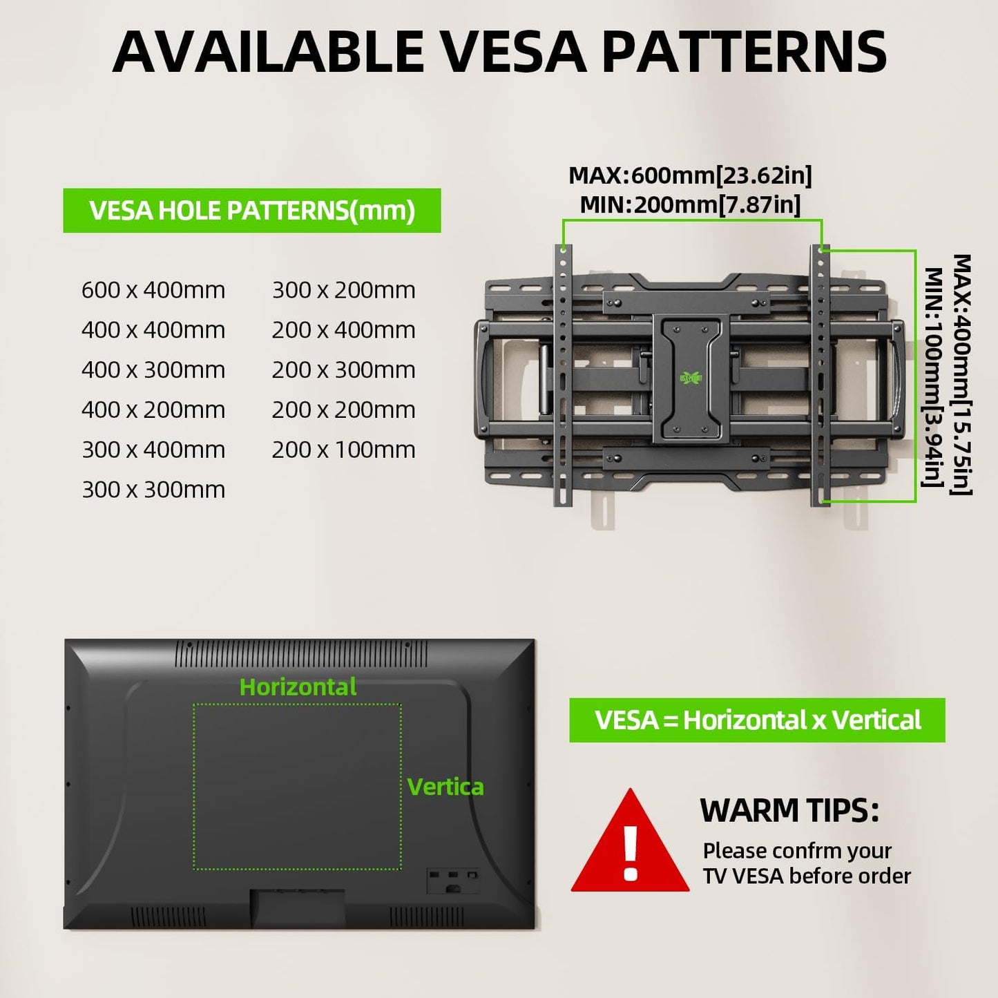 USX MOUNT UL Listed Heavy Duty TV Wall Mount for 32-90" TVs up to 150lbs with 8" Sliding Design, Ultra-Large TV Mount Bracket for up to 24" Studs with Swivel, Tilt & Leveling, Max VESA 600x400mm