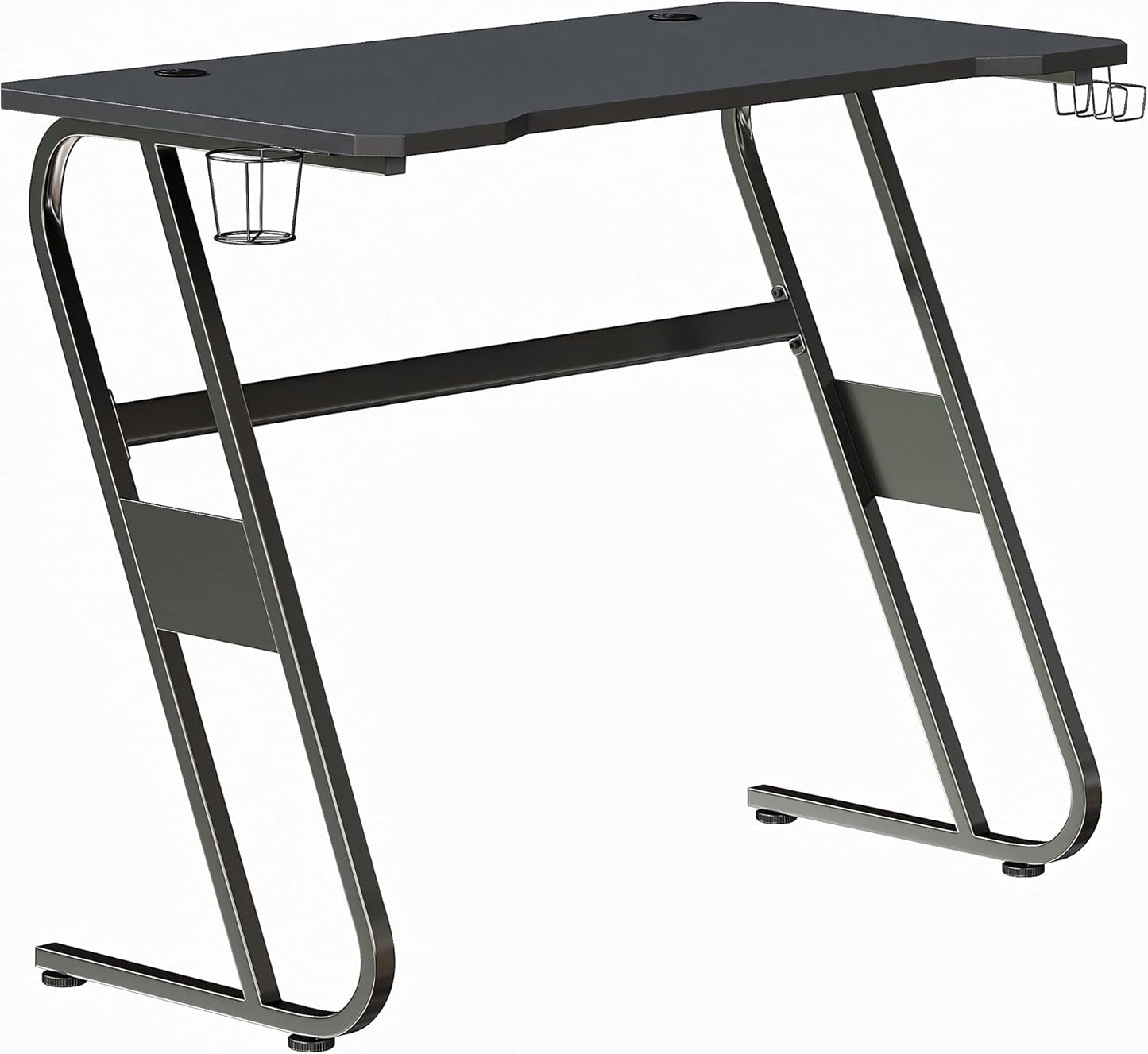 Flash Furniture Fisher Gaming Desk - Black Ergonomic Computer Desk - 51.5" Gamers Table with Cup Holder and Headphone Hook