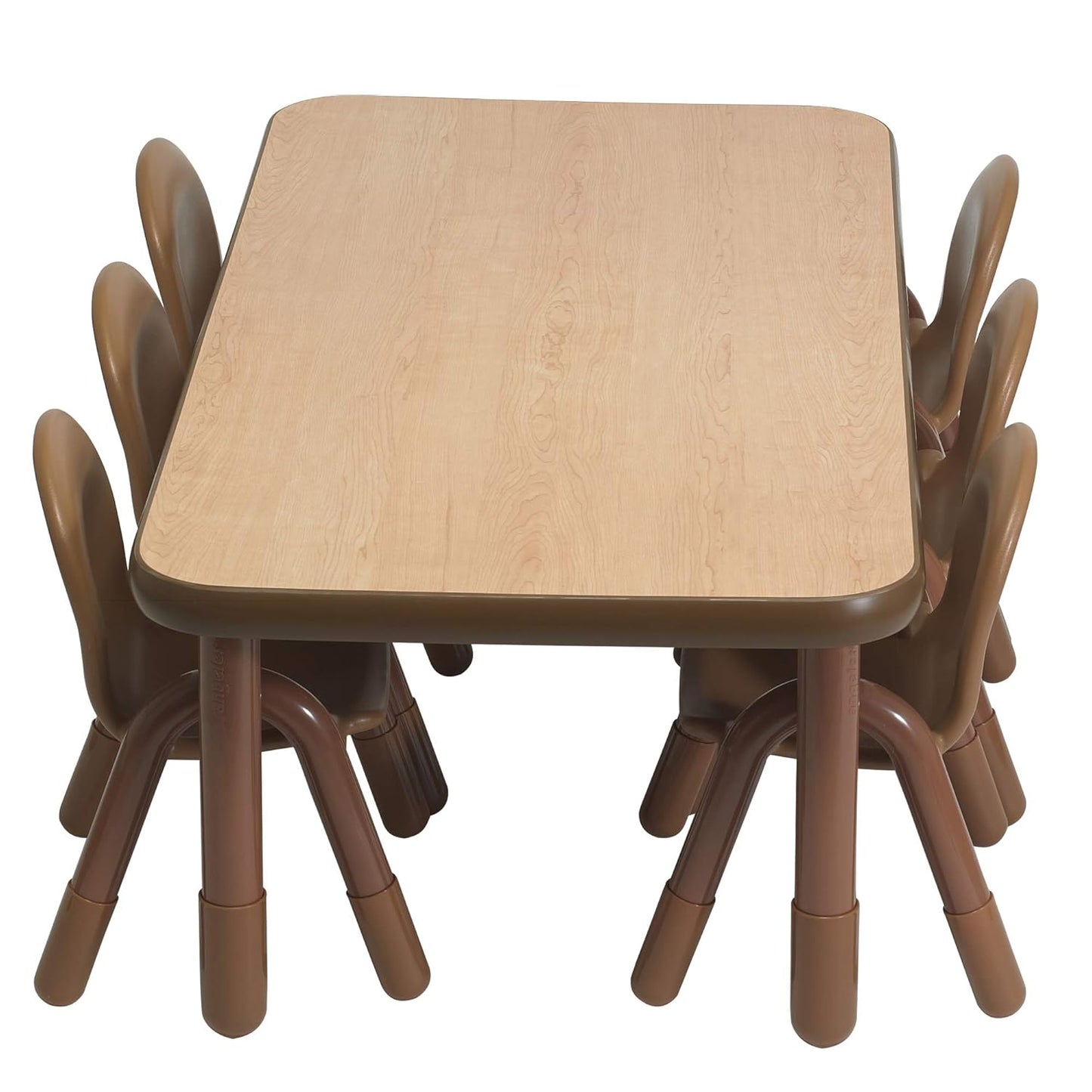 Children’s Factory Baseline Preschool 60" x 30" Rectangular Table & Chair Set - Natural Wood - AB74620NW1