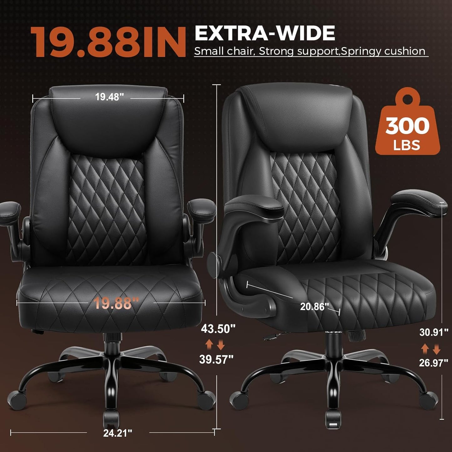 COMHOMA Leather Office Chair Ergonomic Computer Gaming Chair with Comfy Back Support, Executive Mid-Back,Small Gmaing Chair with Adjustable Armrests, for Short People Use, Rolling Swivel for Adults