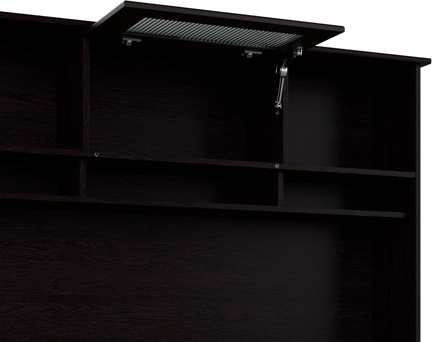 Bush Furniture Cabot L Shaped Computer Hutch, Corner Desk with Storage for Home Office, 60W, Espresso Oak