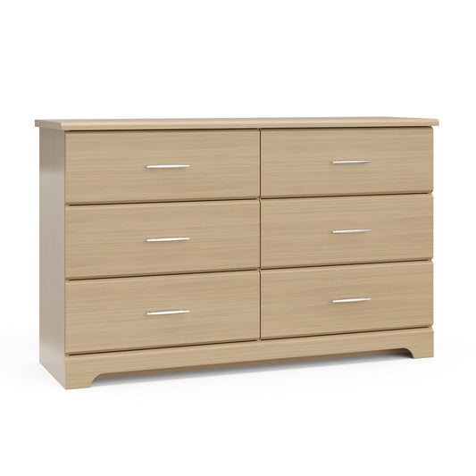 Storkcraft Brookside 6-Drawer Dresser (Driftwood) – GREENGUARD Gold Certified, Nursery & Kids Storage, Nursery Essentials, Kids Room Storage, Durable Bedroom Dresser