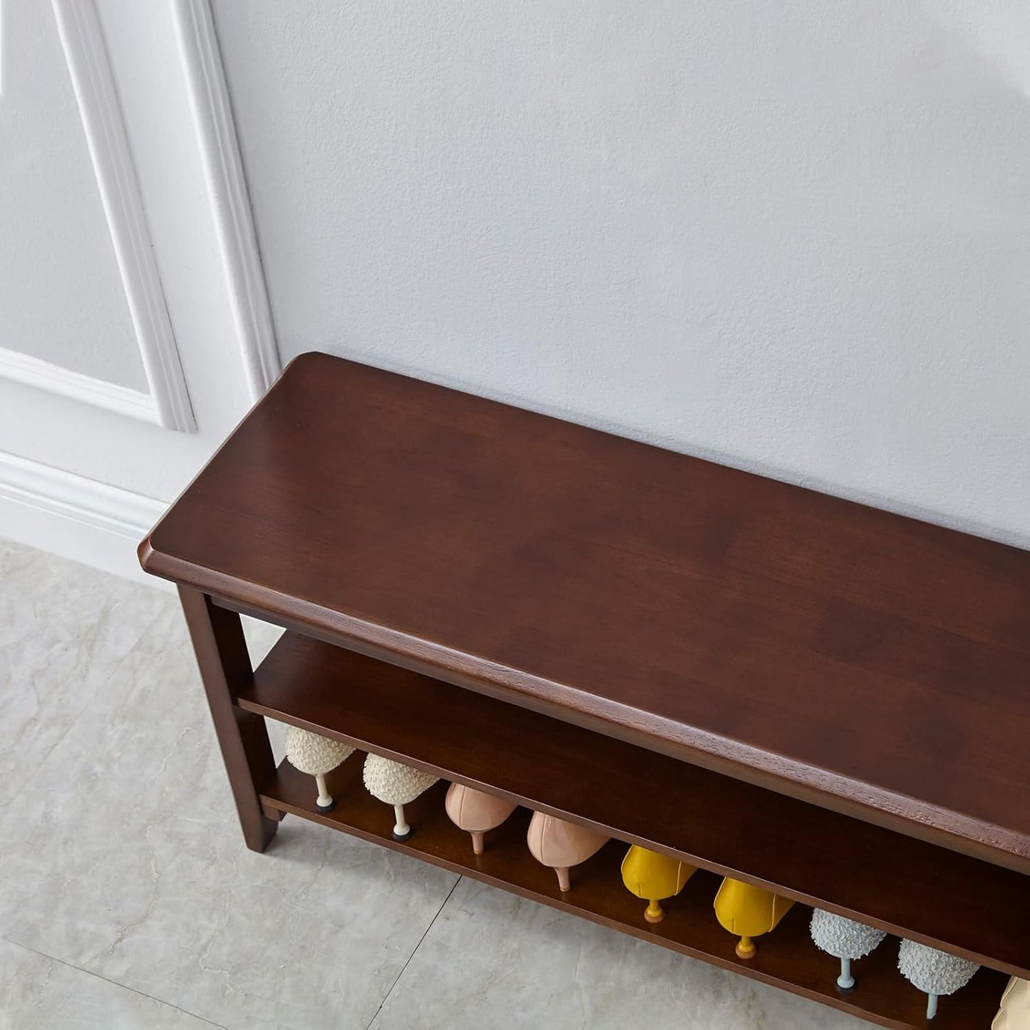 LEILISI Shoe Bench, Solid Wood Shoe Rack Bench Simple Style Shoe Storage Bench for Entryway Hallway Living Room and Corridor (31.5")