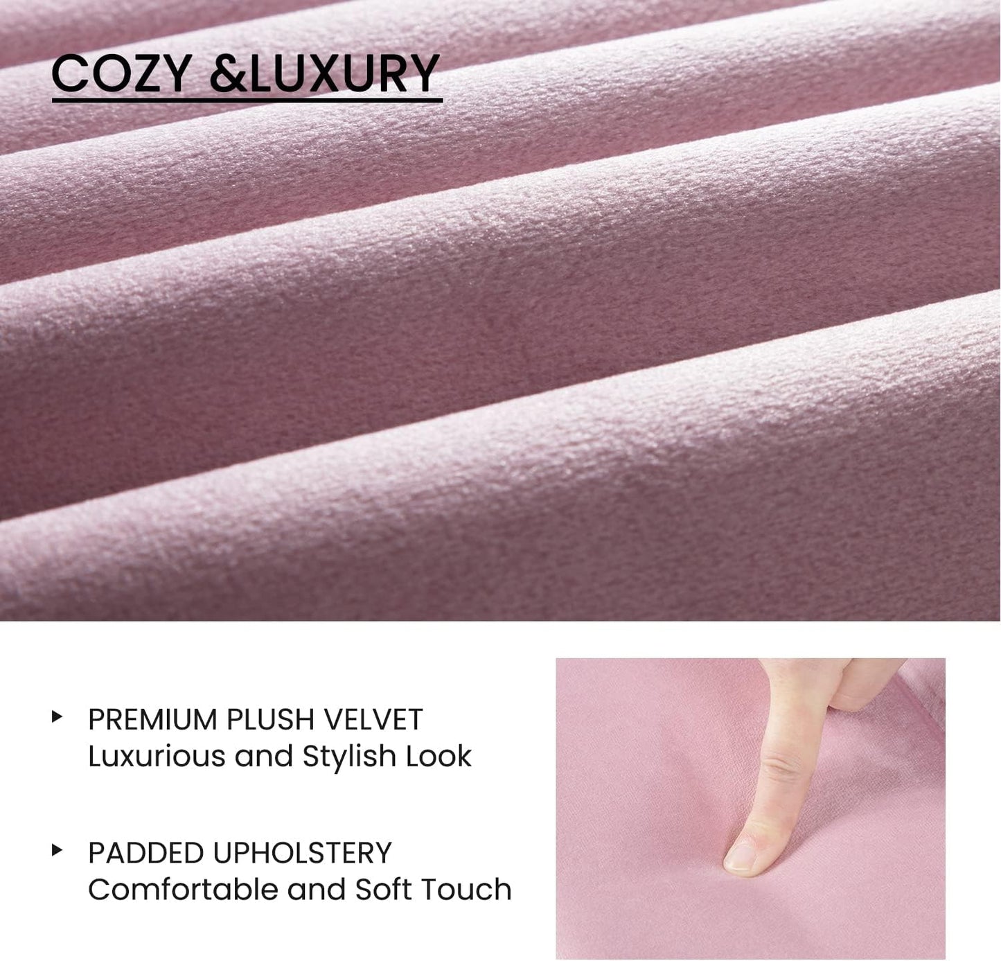 SHA CERLIN Queen Bed Frame/Velvet Upholstered Platform Bed Frame with Headboard/Strong Wood Slats Support/Mattress Foundation/No Box Spring Needed - Pink