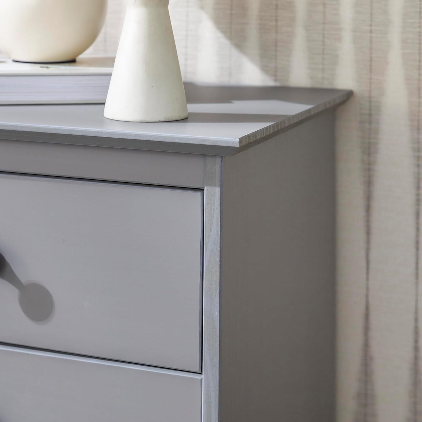 Walker Edison Myron Modern 3-Drawer Nightstand 25 Inch Grey