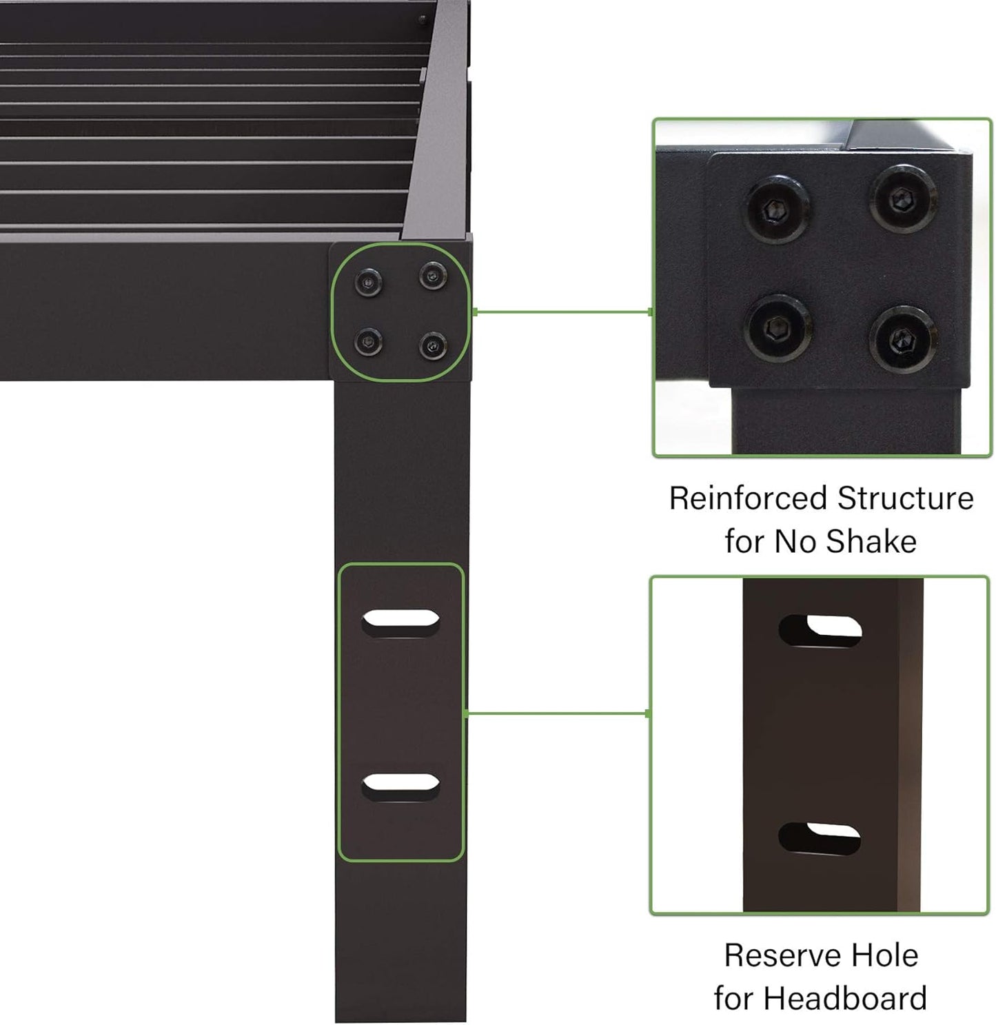 45MinST 14 Inch Reinforced Platform Bed Frame/3500lbs Heavy Duty/Easy Assembly Mattress Foundation/Steel Slat/Noise Free/No Box Spring Needed, Twin XL