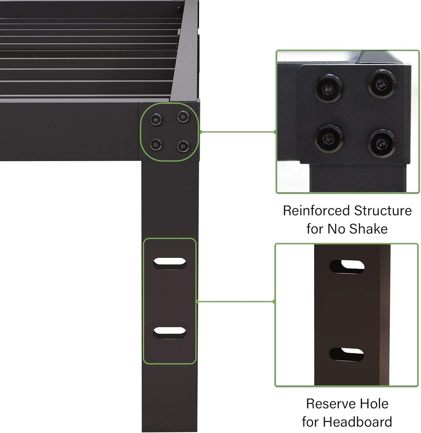 45MinST 14 Inch Reinforced Platform Bed Frame/3500lbs Heavy Duty/Easy Assembly Mattress Foundation/Steel Slat/Noise Free/No Box Spring Needed, Queen