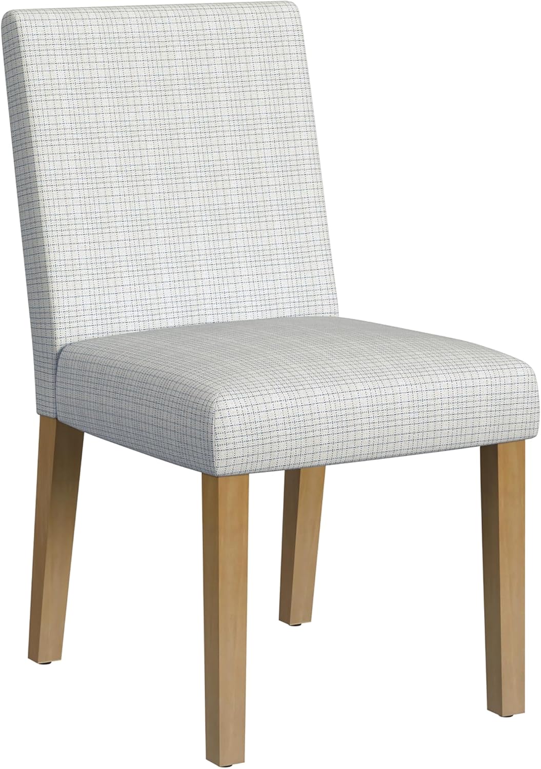 HomePop Home Decor |Classic Upholstered Parsons Dining Chairs |Decorative Home Furniture, Cream Mini Grid Pattern (Single Pack)