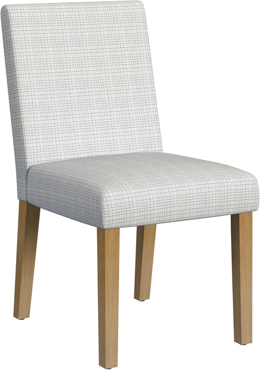 HomePop Home Decor |Classic Upholstered Parsons Dining Chairs |Decorative Home Furniture, Cream Mini Grid Pattern (Single Pack)