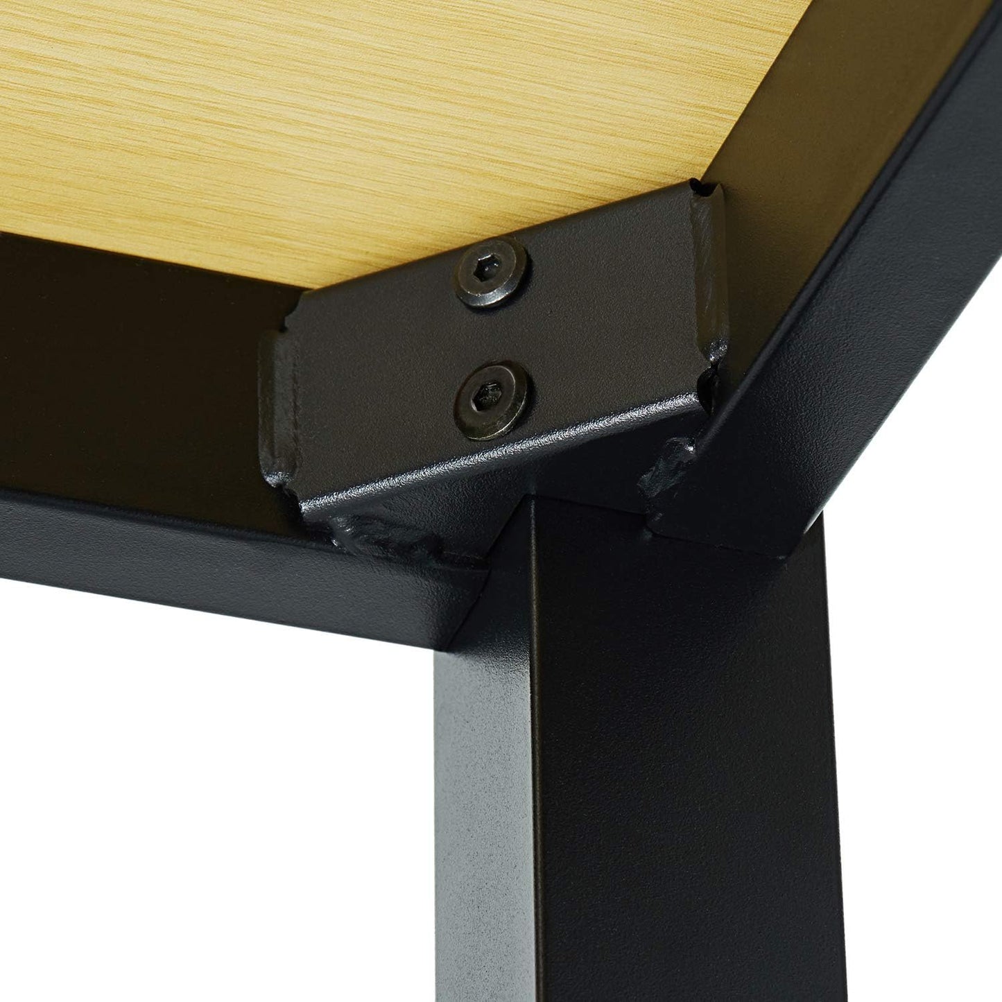 Decoholic 47 Inch Computer Desk, Home & Office PC Laptop Study Writing Table Workstation with Leg Bars, Modern Simple Industrial Style, Rustic Brown,Oak