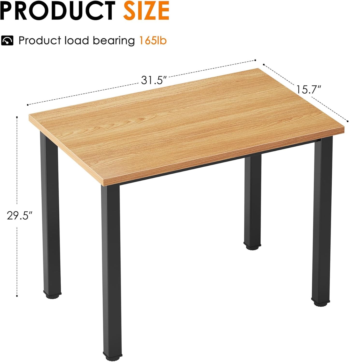 Need Computer Desk - 31.5 Inch Office Writing Work Study Kids Student Teacher Home Bedroom Table for Small Space, Teak