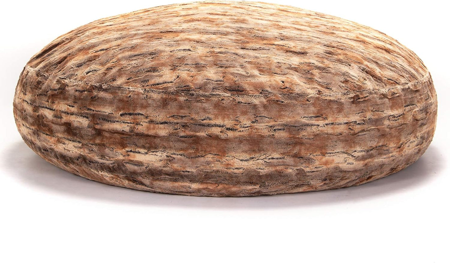 Jaxx 6 Foot Cocoon - 2-in-1 Convertible Bean Bag Bed & Large Bean Bag Chair for Adults, Premium Luxe Faux Fur - Red Fox