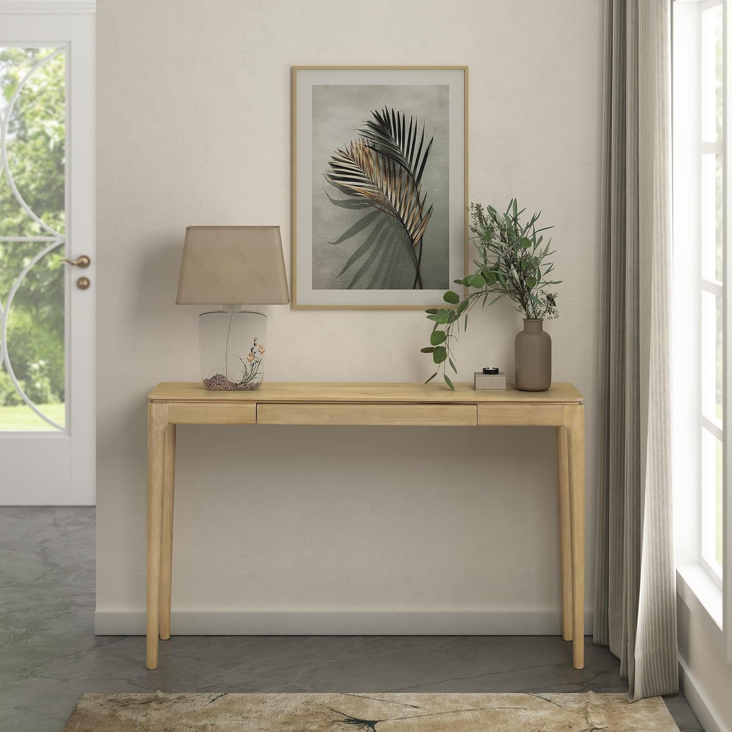 NTC Mingle Console 47 Inch Modern Design, Rectangular Dinner Table for Dining Room, Living Room Furniture, Effortless Assembly - Sand