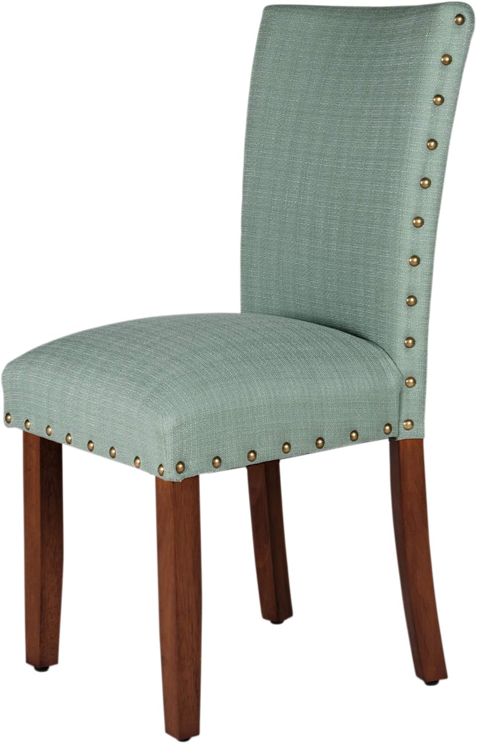 HomePop Home Decor | Classic Upholstered Parsons Dining Chairs | Set of 2 Accent Dining Chairs with Nailhead Trim, Sea Foam
