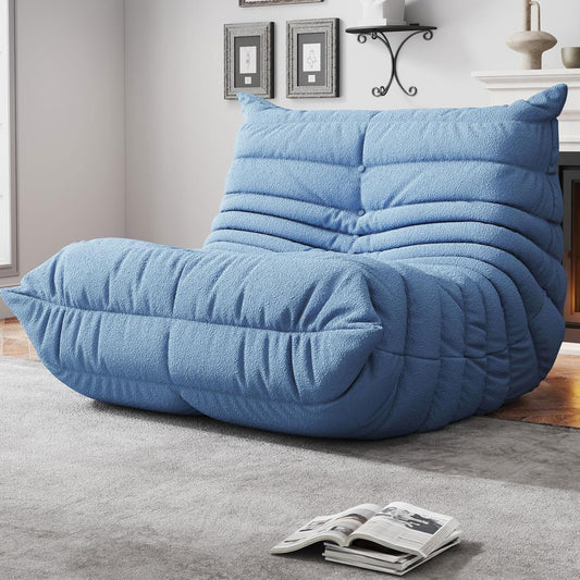 Bean Bag Chairs for Adults, BeanBag Reading Chair Memory Foam Couch, Floor Chair Soft Teddy Material, Comfy Reading Nook Chairs for Bedroom Living Room Office