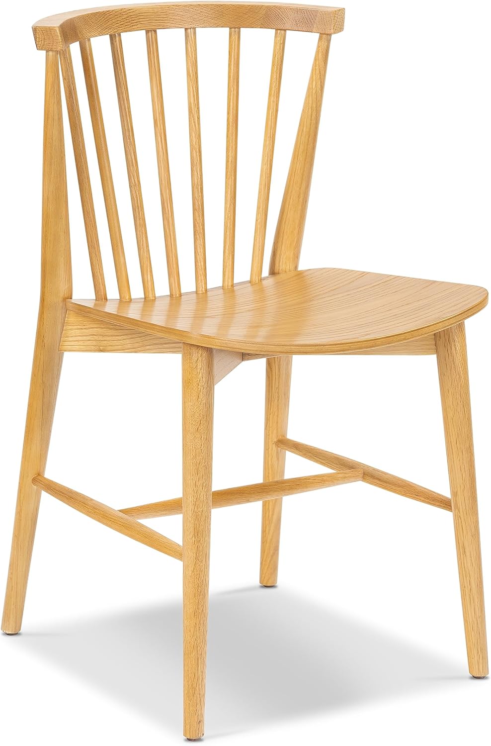 POLY & BARK Ligna Dining Chair Black – Mid-Century Inspired Chair with Sculpted Spindle Back – Solid American Walnut Frame and Engineered Wood Veneered Seat – Fully Assembled and Ready to Use