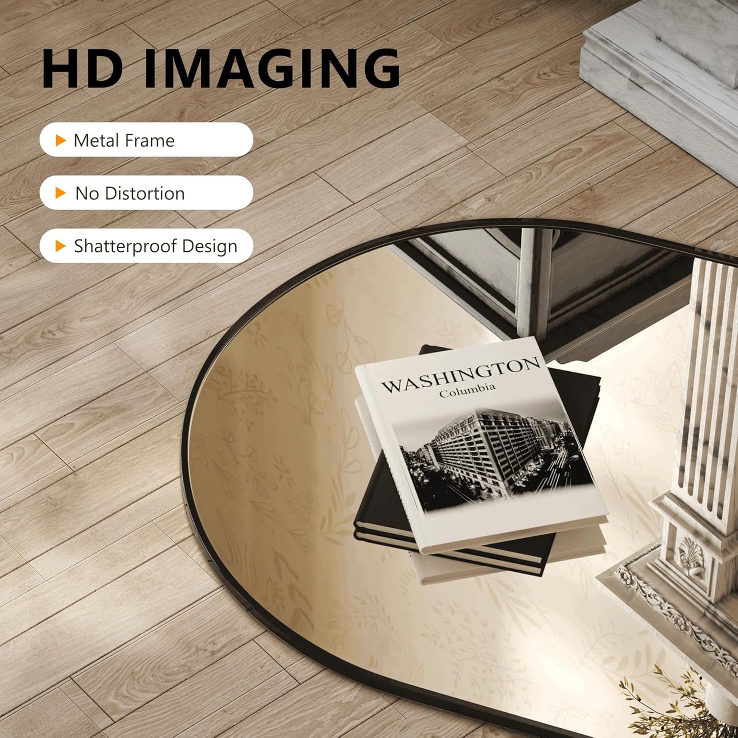 Arched Bathroom Mirror for Wall,Mirror for Vanity,38''x26'' Large Wall Mounted Mirror, Metal Frame (38'' x 26'', Black)