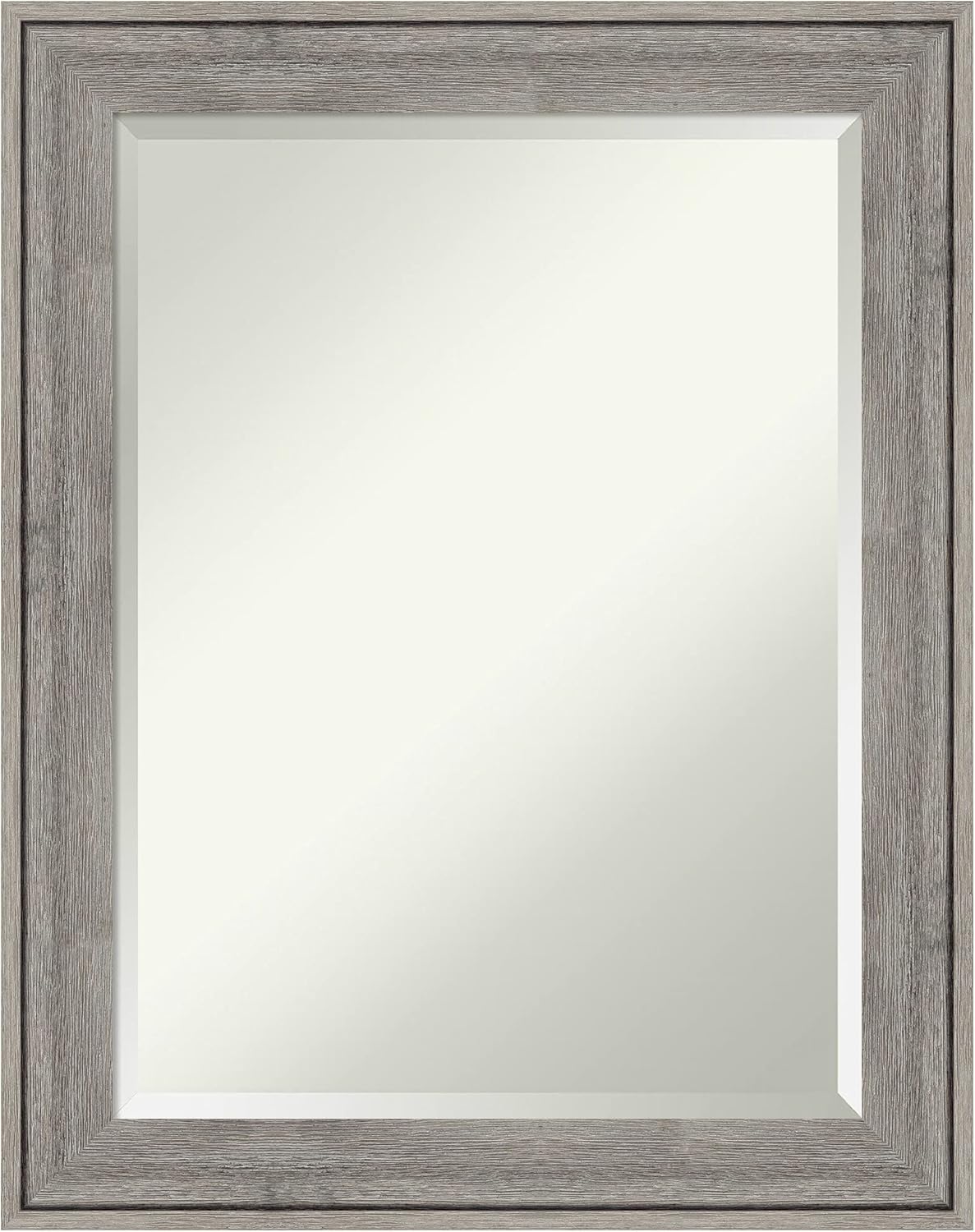 Amanti Art Grey Wall Mirror 29x23 Regis Barnwood Grey Rectangle Bathroom Mirror for Wall Decor Living Room, Medium Rustic Farmhouse Wood Frame, Hangs Horizonally and Vertically, Bathroom Decor from WI