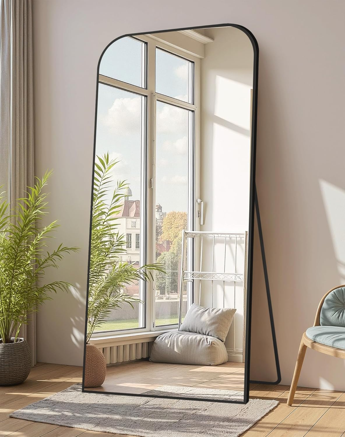 Delma Full Length Mirror, 65" x 30" Standing Large Floor Mirror with Aluminum Frame for Bedroom, Living Room,Bathroom