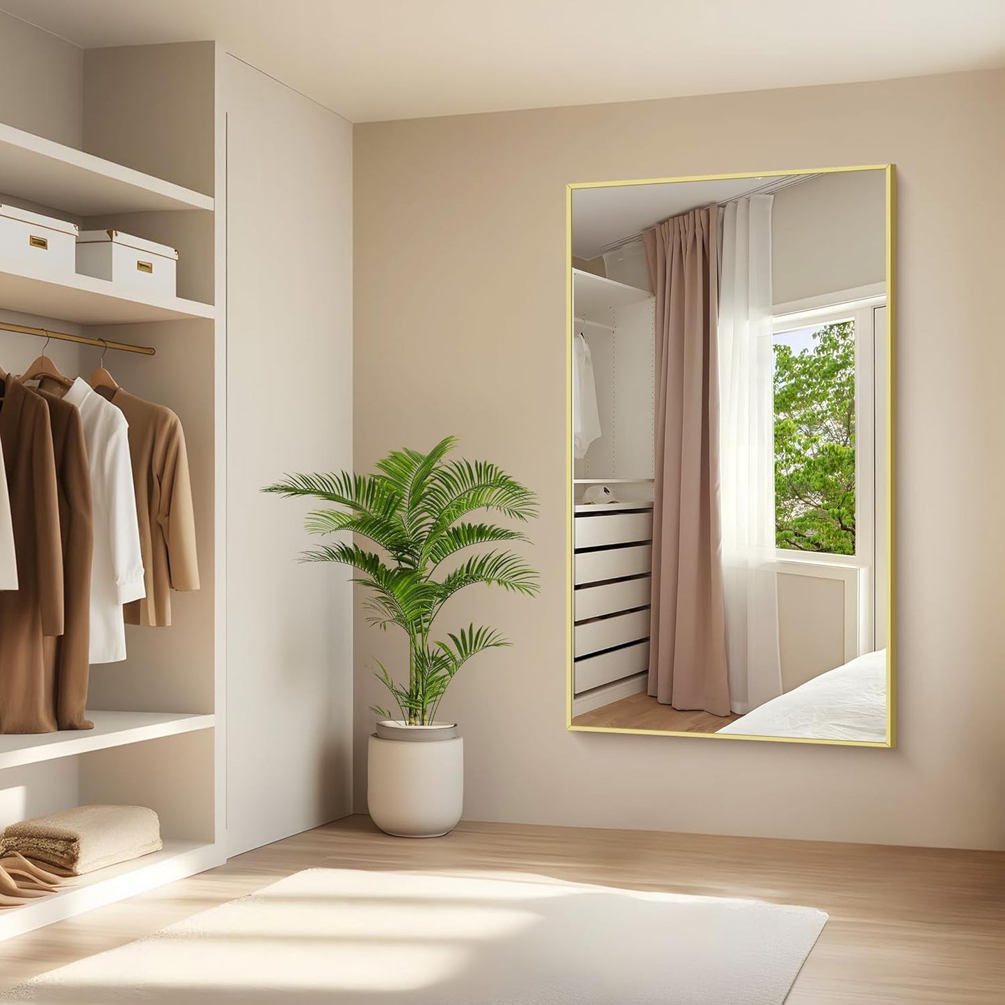 KOCUUY Large Gold Bathroom Mirror, 60x36 inch Rectangular Mirror for Bathroom Sink, Oversized Wall Mirror with Metal Gold Frame for Living Room, Farmhouse, Entryway, Hang Horizontal/Vertical