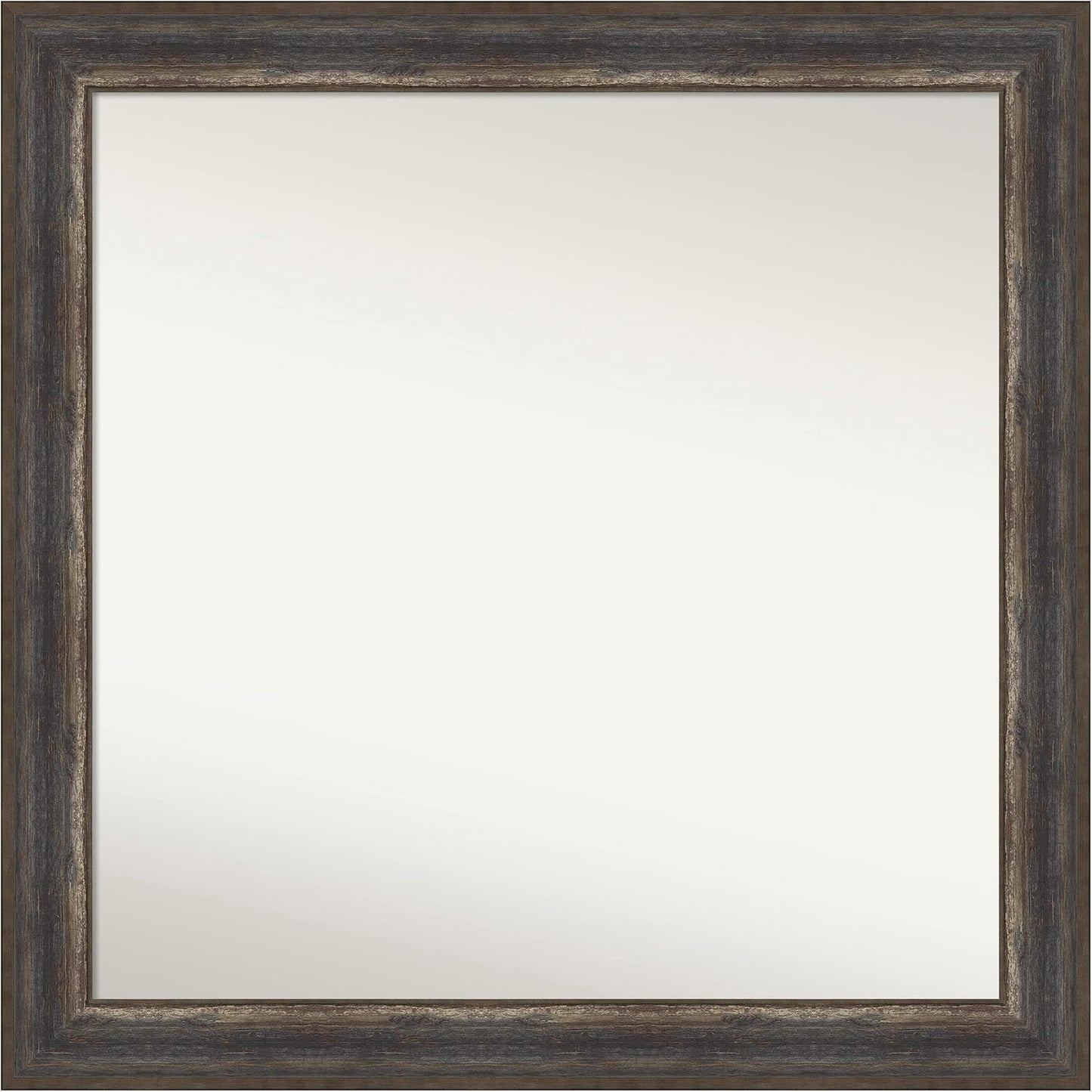 Amanti Art Brown Bathroom Mirror for Over Sink, 31x31 Alta Medium Brown Square Vanity Mirror, Large Country Rustic Frame, Hangs Horizonally and Vertically, Bathroom Wall Decor, Non-Beveled Edge