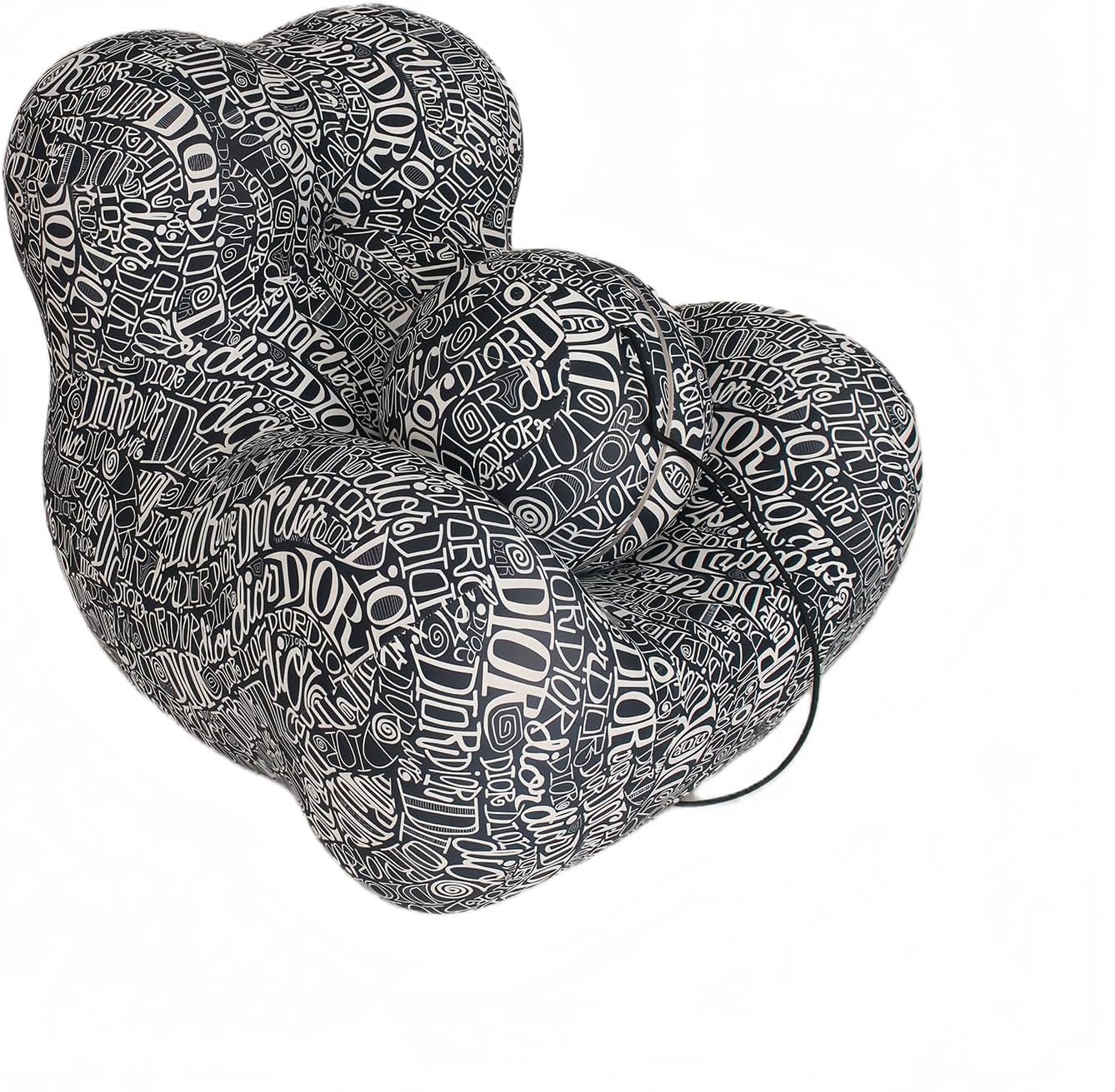 Bean Bag Chair - Memory Foam Bean Bag Chair for Adults, Comfy High-Resilience Single Sofa, Small Space Floor Chair, Chaise Lounge for Living Room, Bedroom (Black White, Ball)