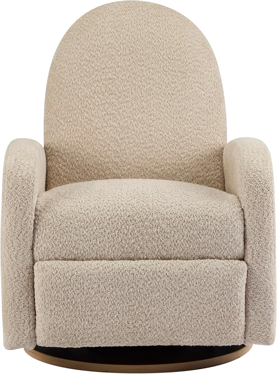 Christopher Knight Home Sidney Fabric Upholstered 360° Swivel Chair, Boucle Push-Back Recliner, Solid Wood Glider Recliner with Rotation, Living Room Single Lounge Sofa, Almond Beige