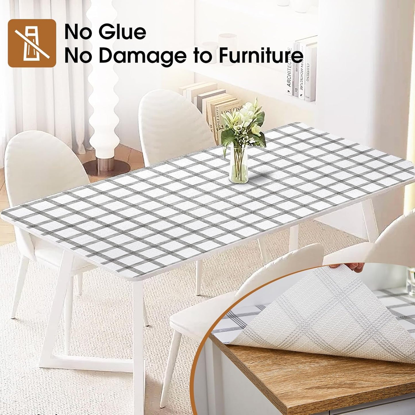 Beautysaid Shelf and Drawer Liner for Kitchen Cabinet, Non Adhesive Non Slip Shelf Paper Waterproof Washable Thickened for Dresser Pantry Shelve Bathroom Protector Liner(Plaid,23.6 in x 10 FT)