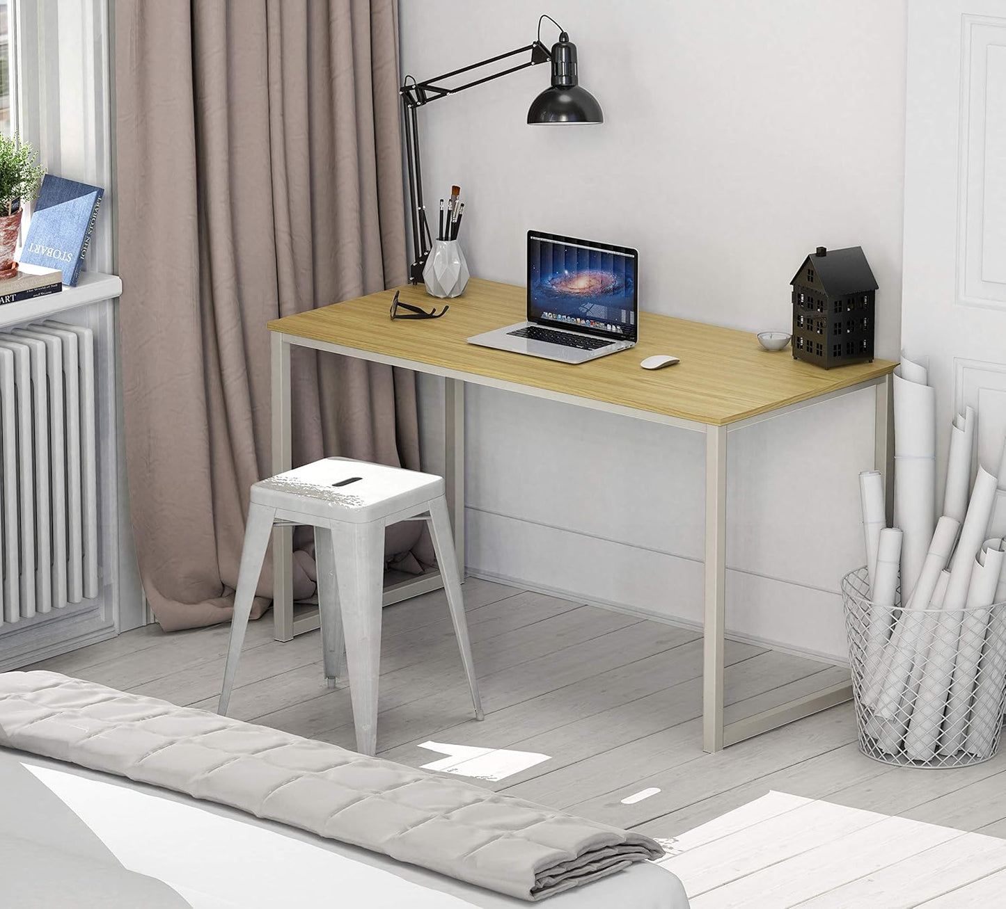 SHW Mission 48-Inch Home Office Computer Desk, Oak