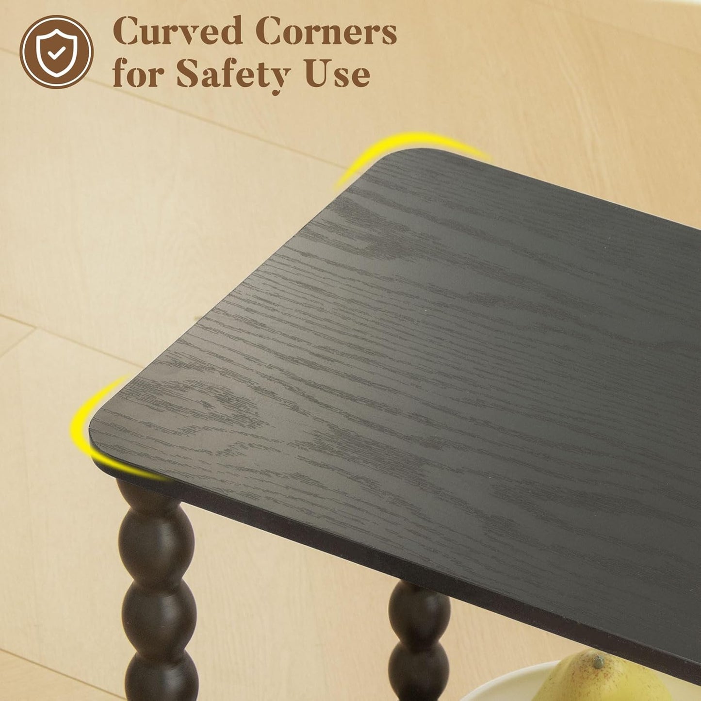 Black Side Table, Small End Table with 2-Tier Shelf, Vintage Night Stand with Storage for Bedroom Living Room, Small Spaces (Black)