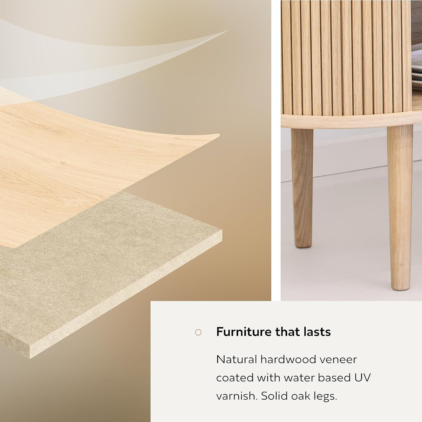 WERMO 55'' TV Stand with Storage and Shelves for 32-60 inch TV. Wood Entertainment Center with Doors for Living Room and Bedroom, Mid Century Modern Console Table, Television Stand (Oak)