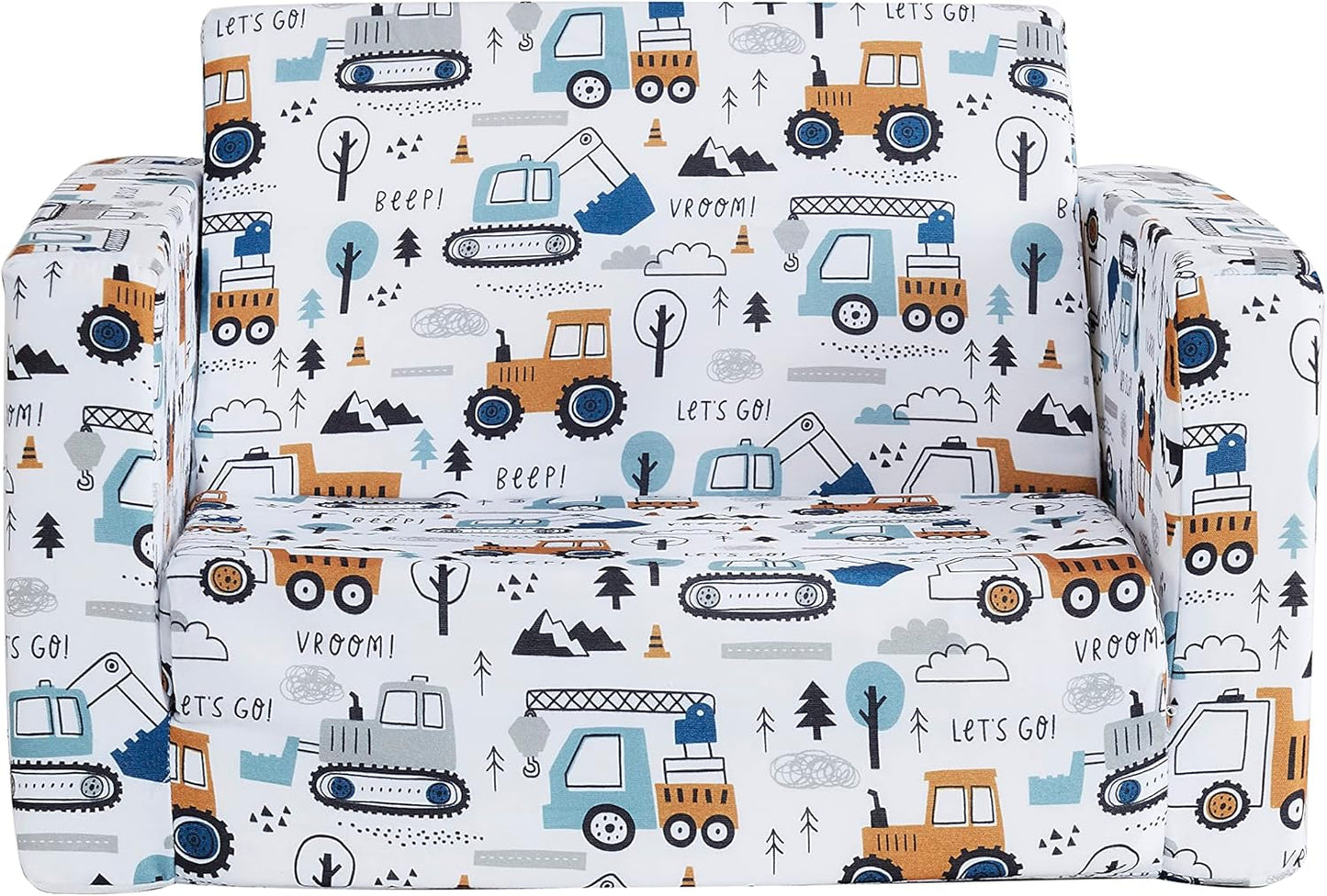 Ulax furniture Kids Sofa Couch, Children Flip-Out Chair 2-in-1 Toddler Chairs Convertible Sofa to Lounger, Children Furniture for Playroom