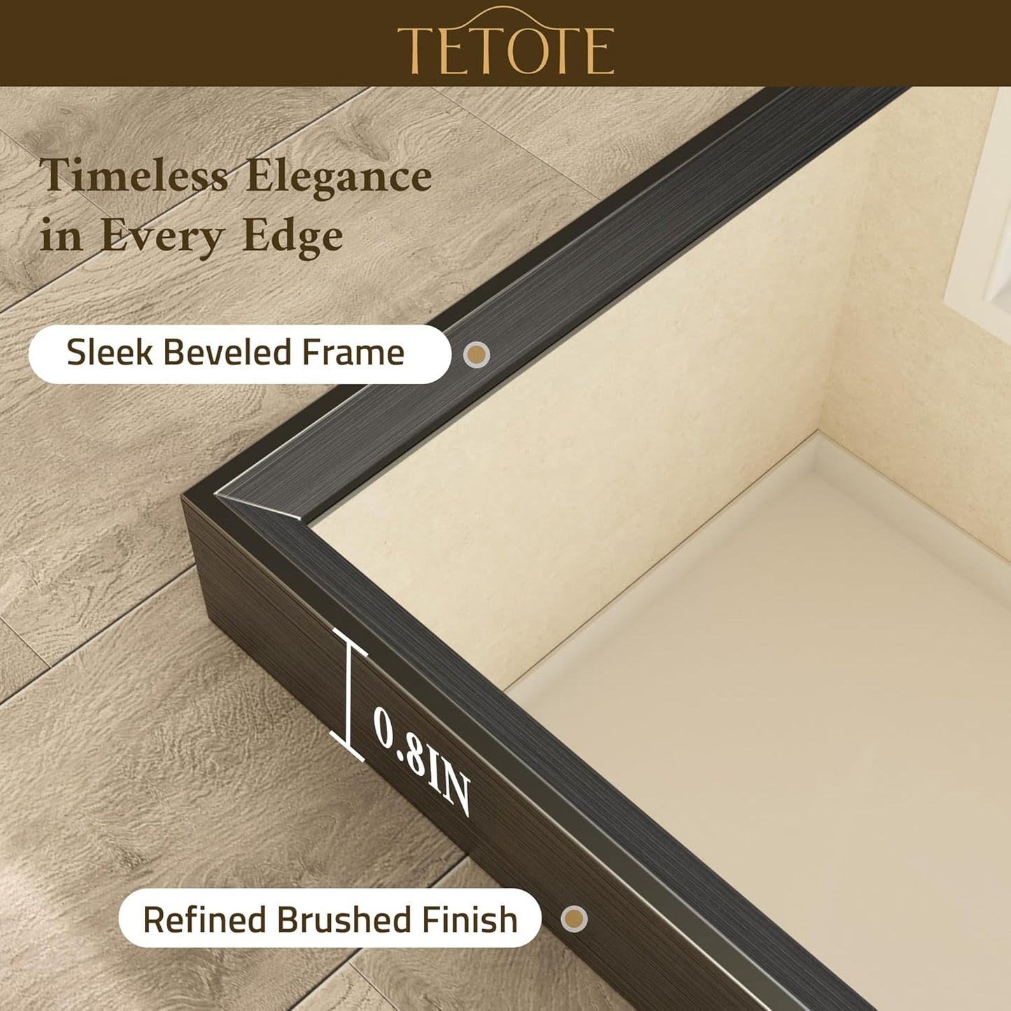 TETOTE Black Bathroom Vanity Mirror Beveled Frame 48" x 30" Black Rectangle Metal Framed Bathroom Wall Mirror for Over Sink, Tempered Glass, Modern Farmhouse Bedroom, Entryway, Living Room