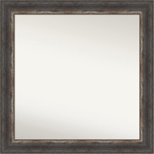 Amanti Art Bronze Bathroom Mirror for Over Sink, 34x34 Ballroom Bronze Square Vanity Mirror, Large Traditional Frame, Hangs Horizonally and Vertically, Bathroom Wall Decor, Non-Beveled Edge