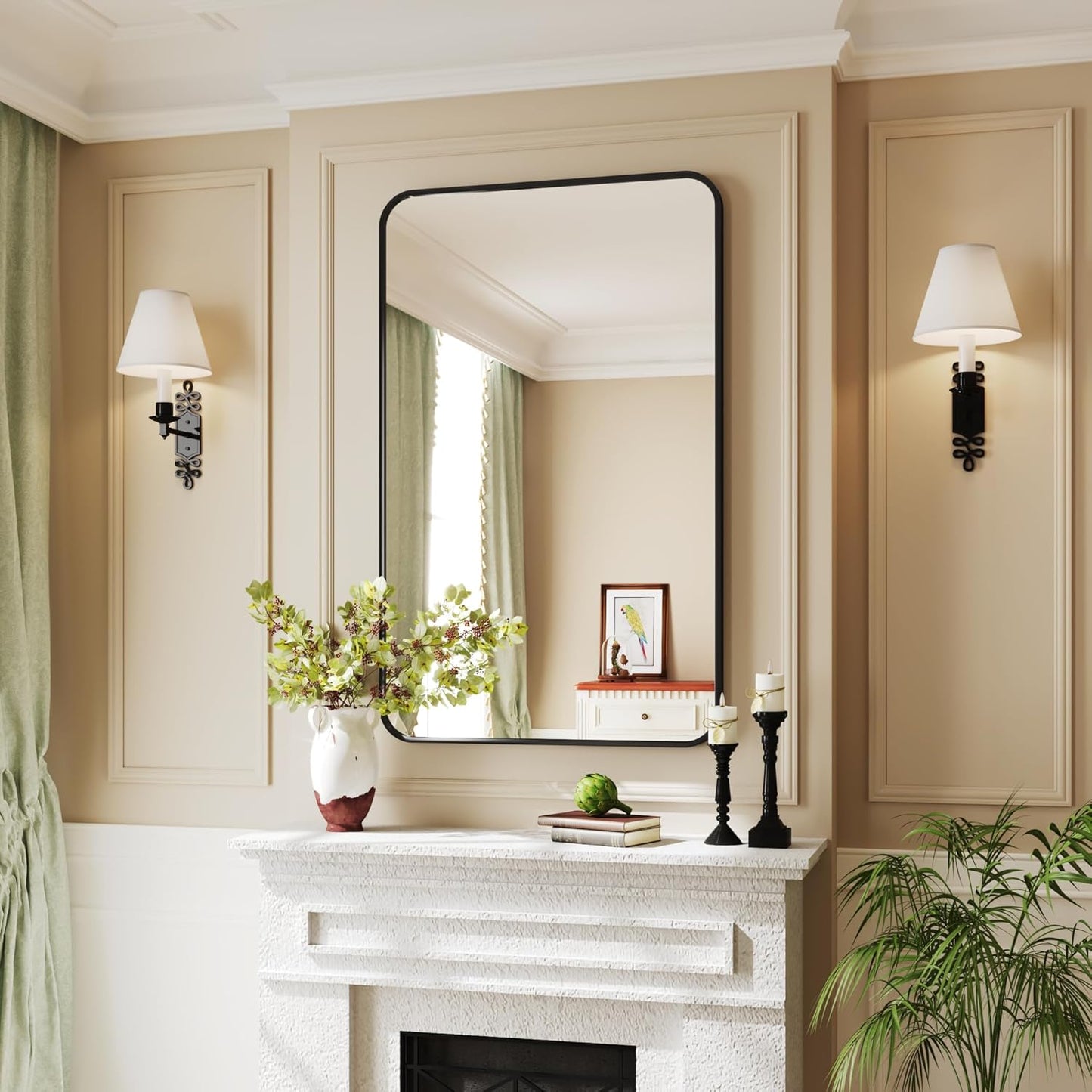 Black Bathroom Mirror 30x60,Black Vanity Mirror,espejos para baños,Mirrors for Bathroom Sink,Bathroom Mirrors for Vanity,Restroom Mirror