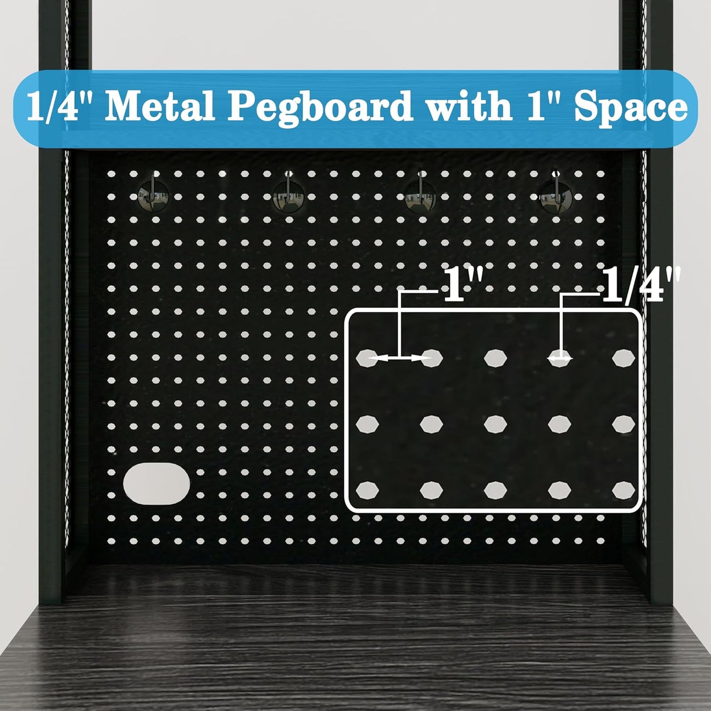 Mini Fridge Stand Shelf with Storage, Bakers Rack Coffee Bar Table Microwave Oven Stand with Mini Fridge Space for Home Kitchen Dorm, Slate Grey