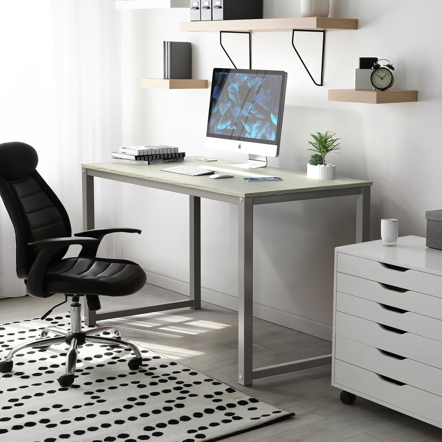 SHW 48-Inch Commercial-Grade Office Computer Desk, Maple