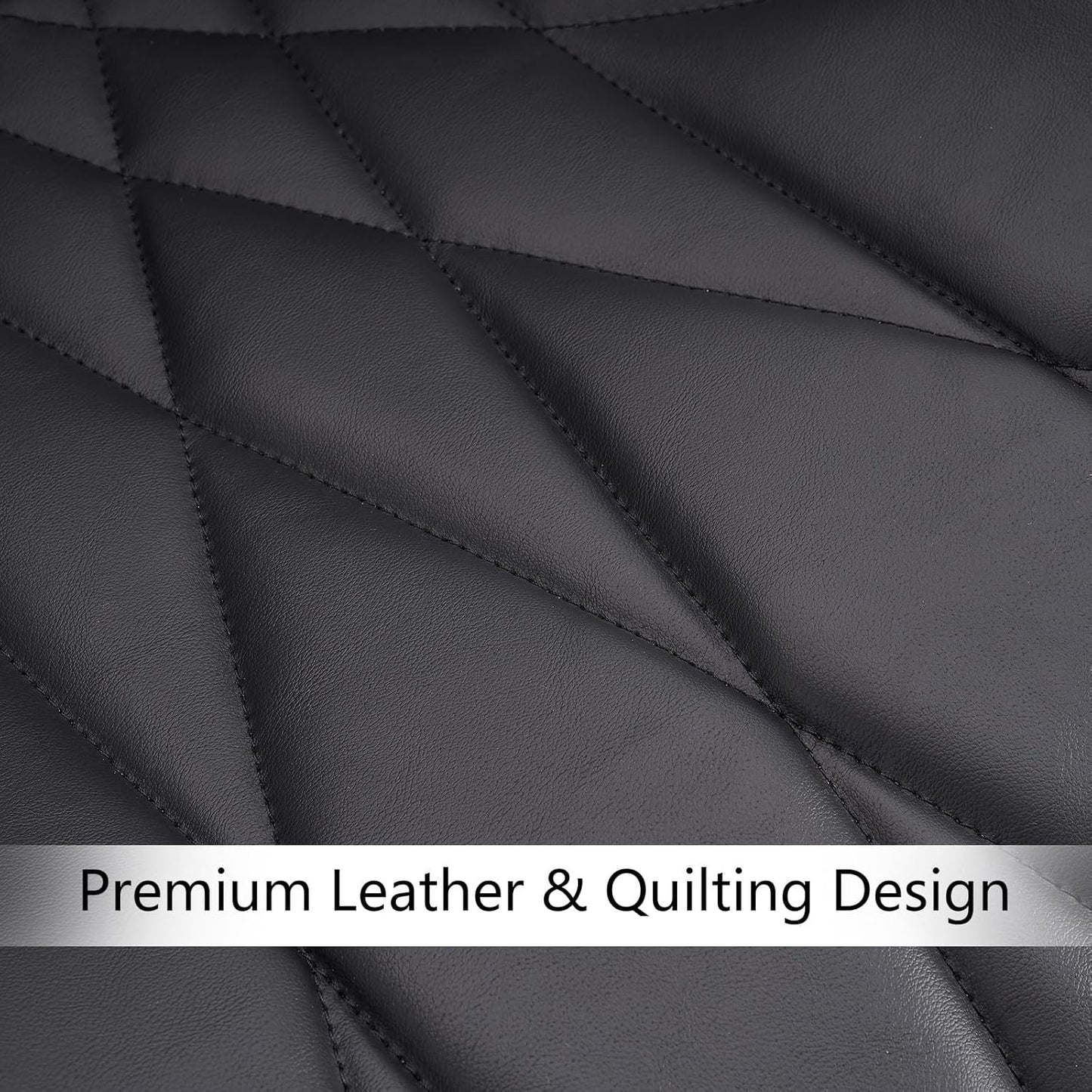 Rowill Black Dining Chairs Set of 2 - Upholstered Faux Leather Kitchen Chairs with Soft Cushion Backrest, Sturdy Metal Legs & Non-Slip Pads, Perfect Modern Design for Home Dining Room, Kitchen