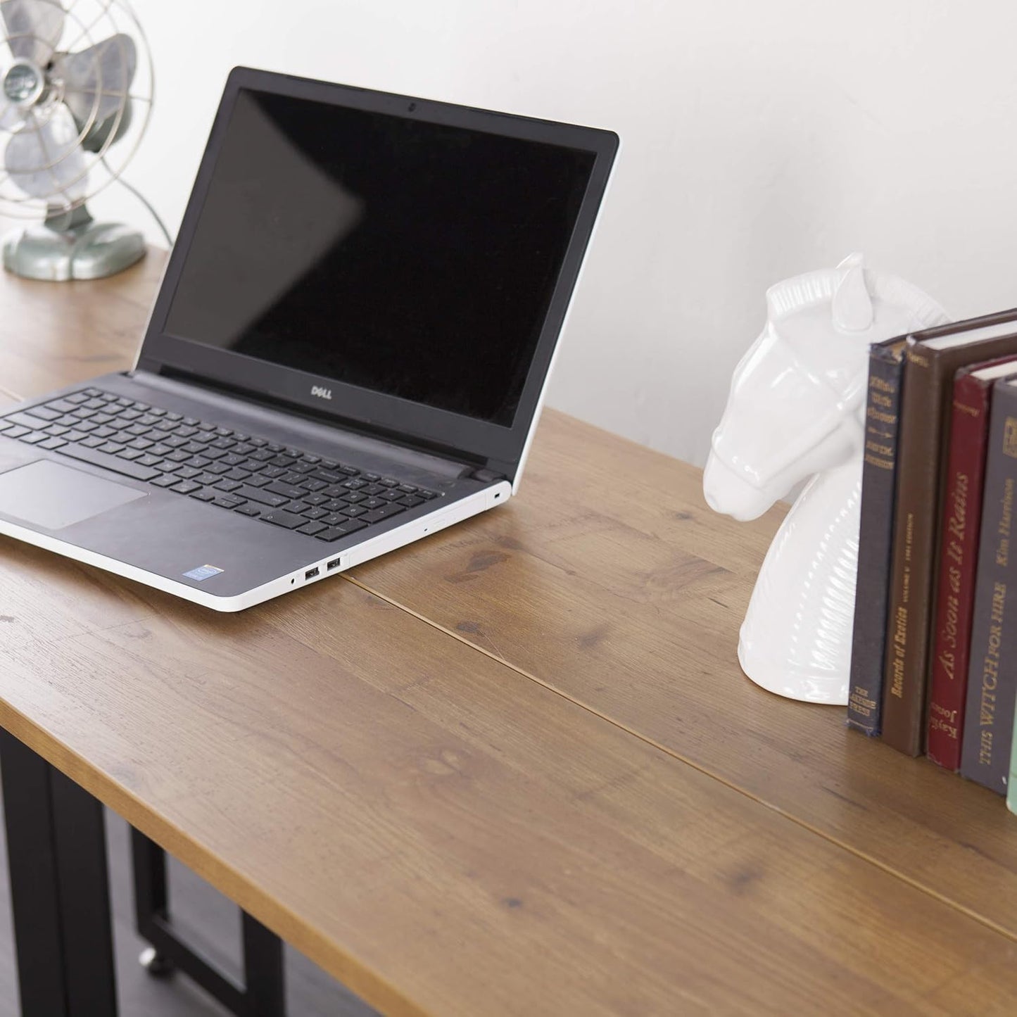 SEI Furniture Driness Drop Leaf Console to Dining Convertible Table, 63 W x 31 5 L x 29 5 H, Weathered Oak, Black