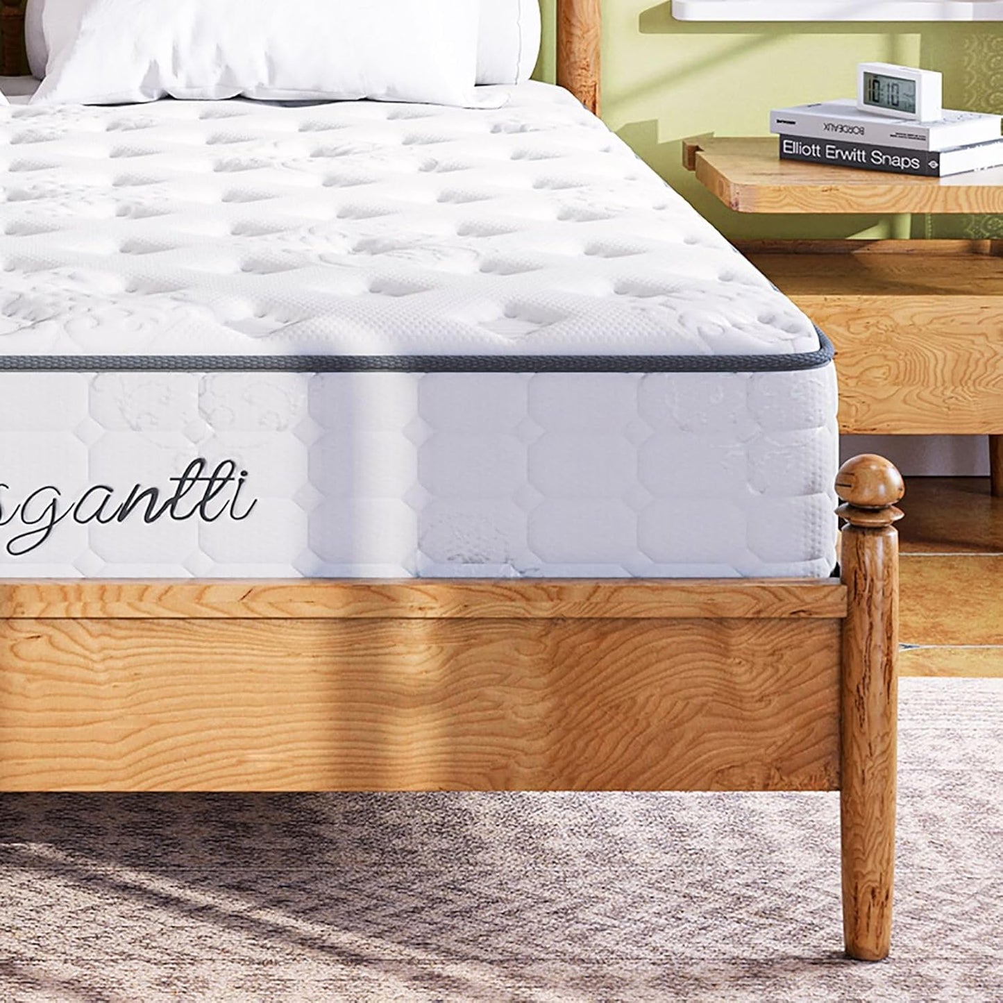 Vesgantti Twin Mattress, 10 Inch Innerspring Hybrid Single Bed Mattress in a Box with Breathable Foam and Pocket Spring, Ergonomic Design, Medium Firm Feel