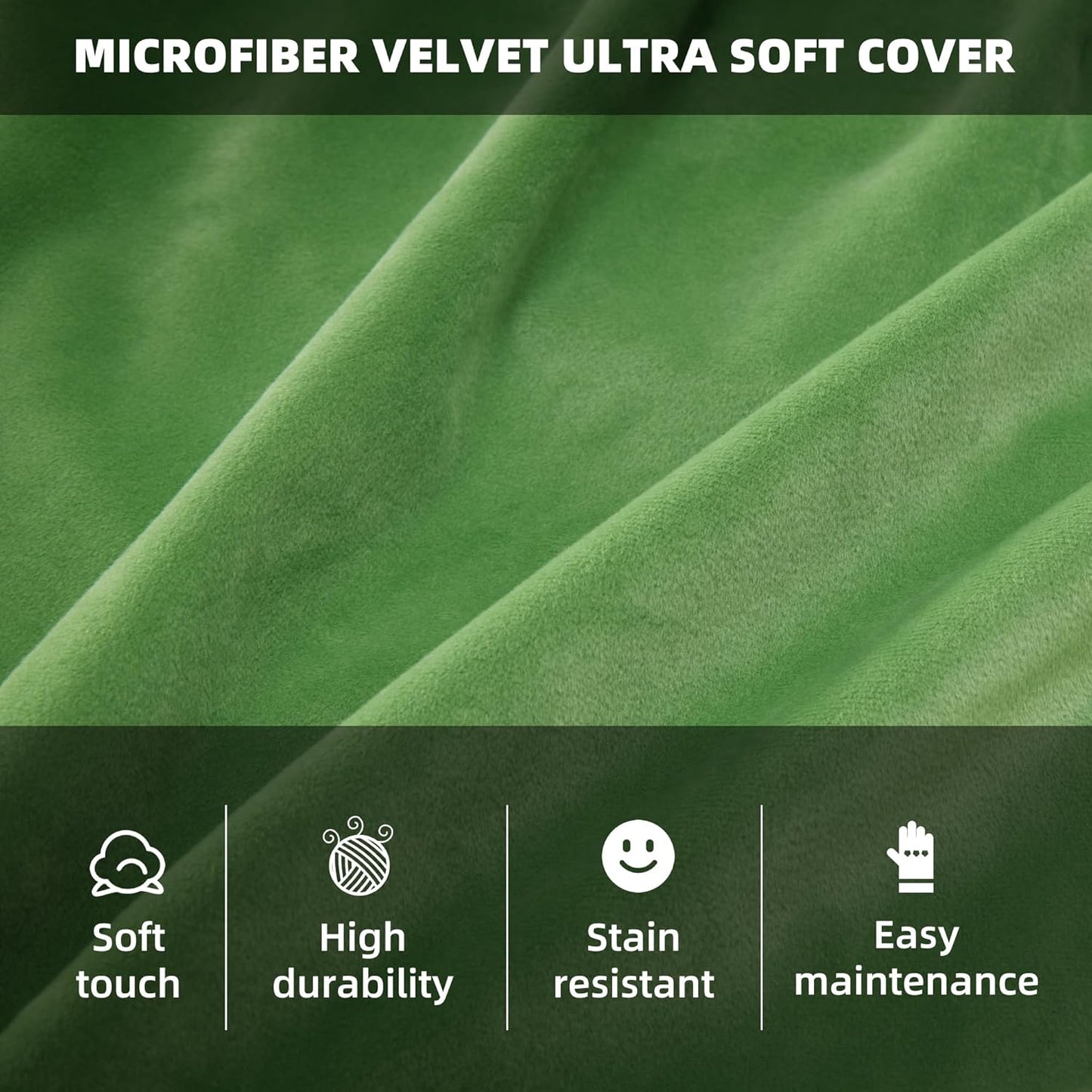 HABUTWAY Bean Bag Chair 3Ft Luxurious Velvet Ultra Soft Fur with High Rebound Memory Foam Bean Bag Chairs for Adults Plush Lazy Sofa with Fluffy Removable Sponge 3' (Lime)